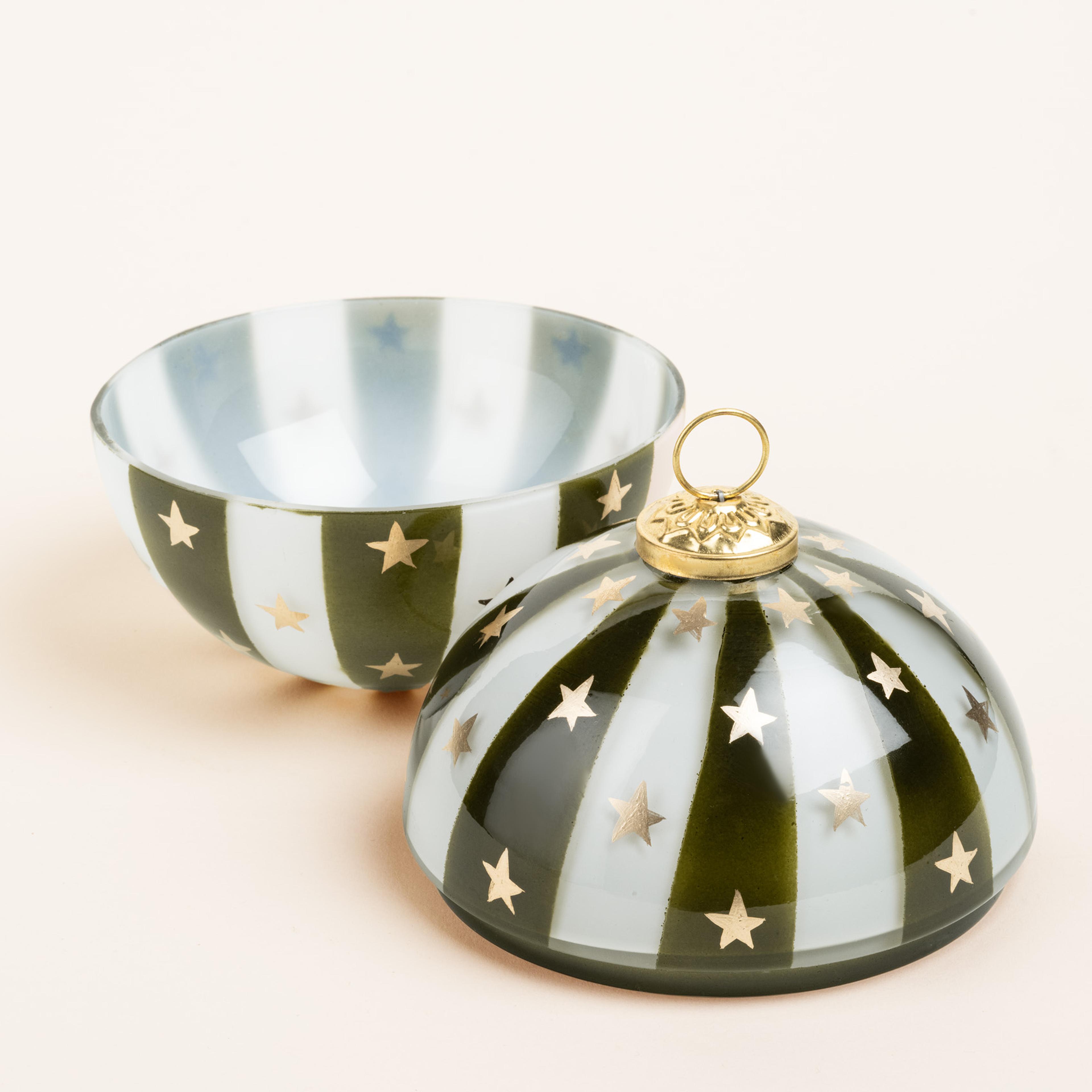 Aravalı Cam Dekoratif Kase 13x13x13 Cm Yeşil