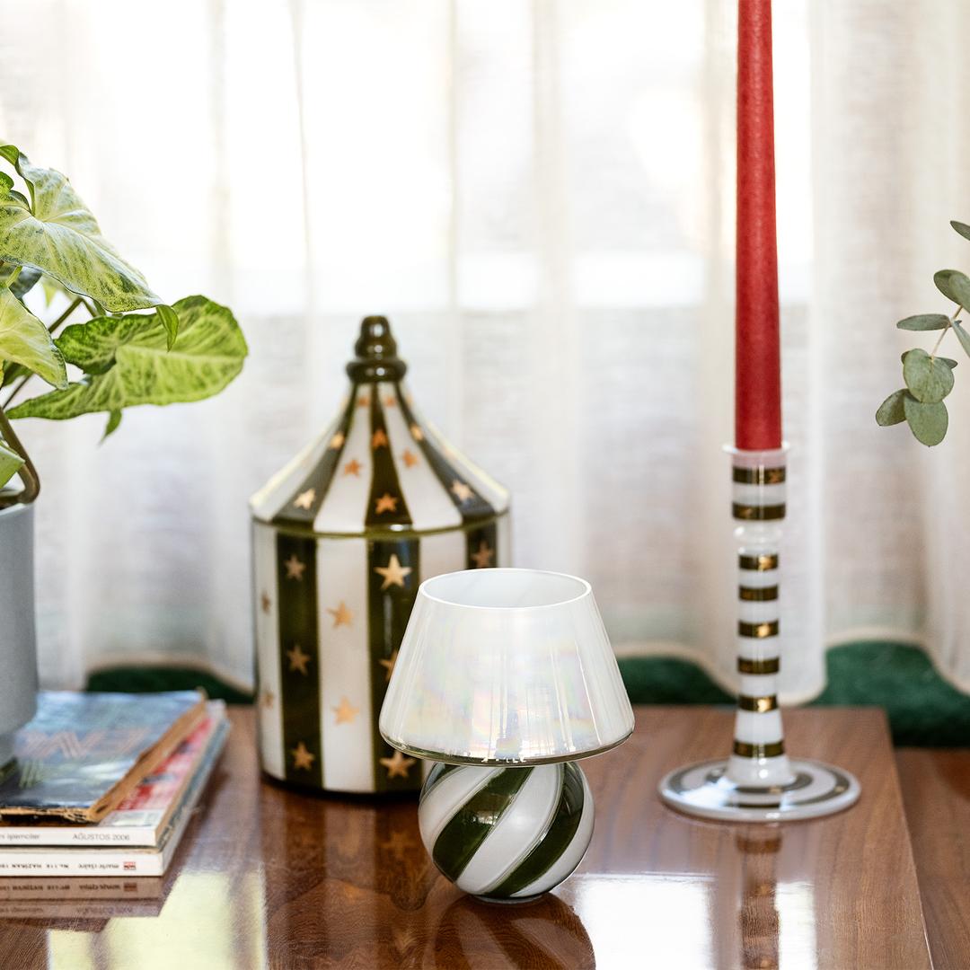 Aravalı Cam Dekoratif Kase 10x10x22 Cm Yeşil