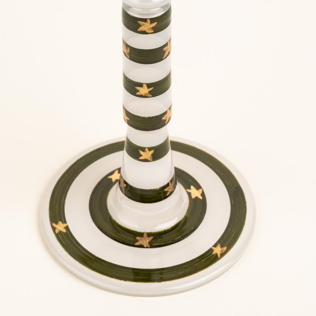 Aravalı Cam Şamdan 10x10x18 Cm Yeşil