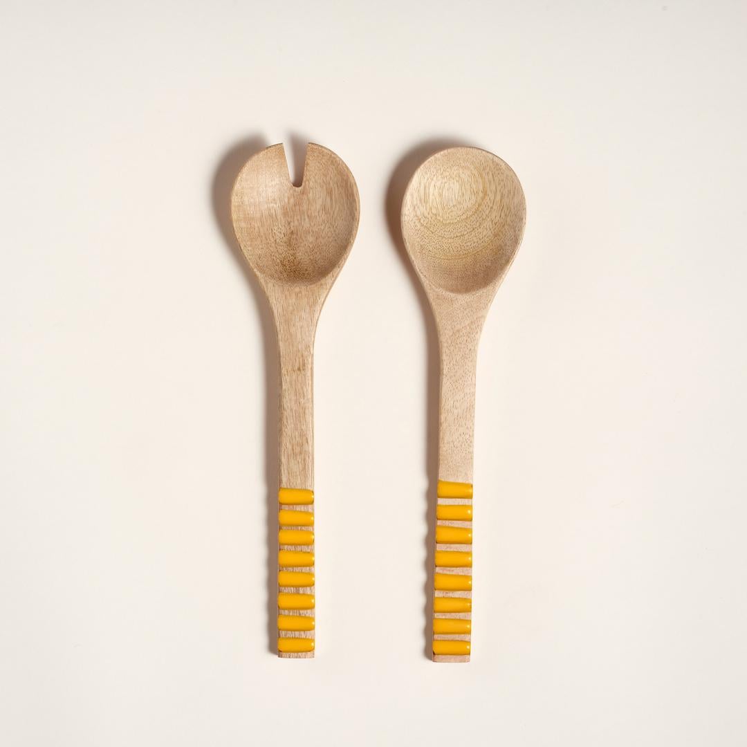 Lakrı Mango Ağacı Salata Kaşık Seti 30 Cm Sarı