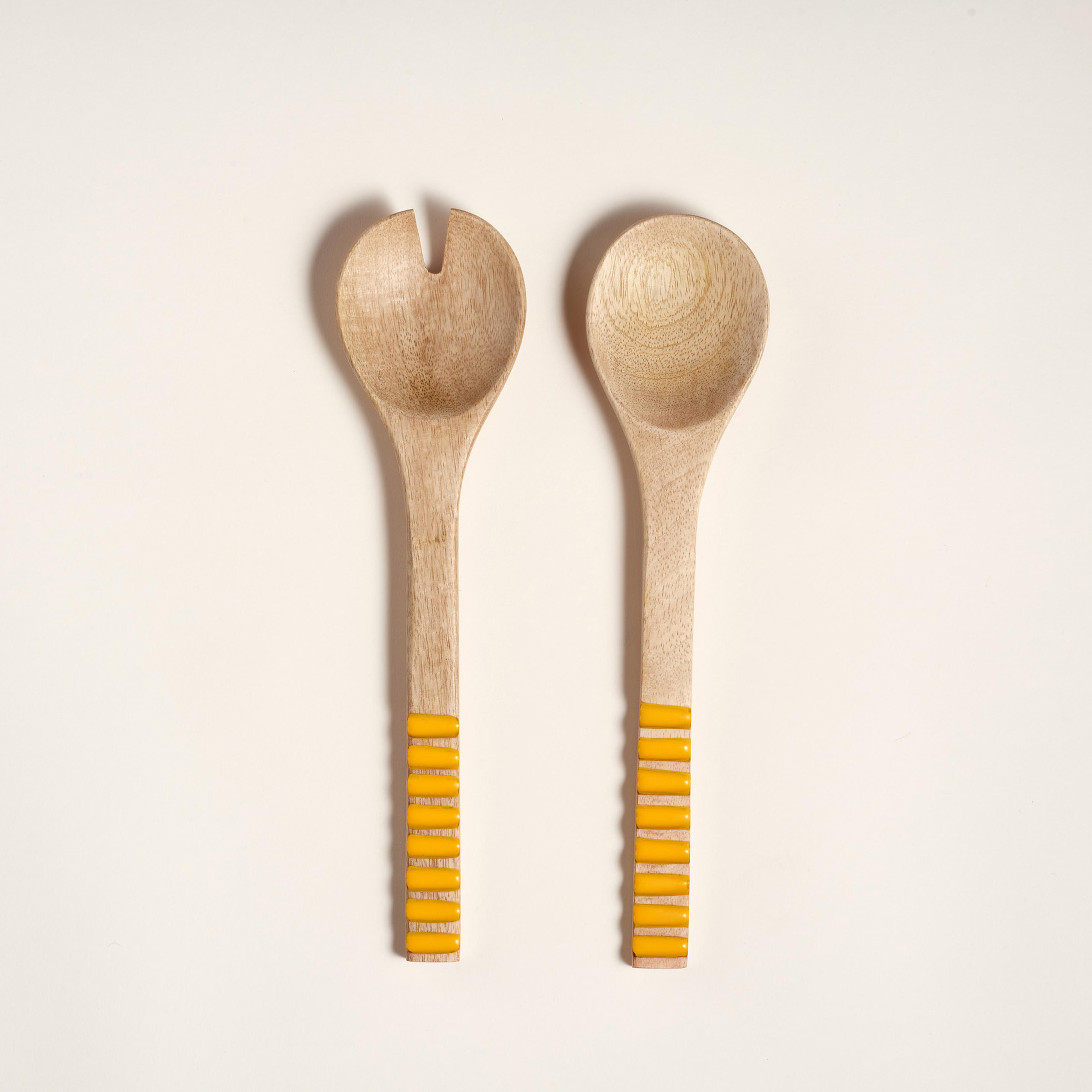 Lakrı Mango Ağacı Salata Kaşık Seti 30 Cm Sarı