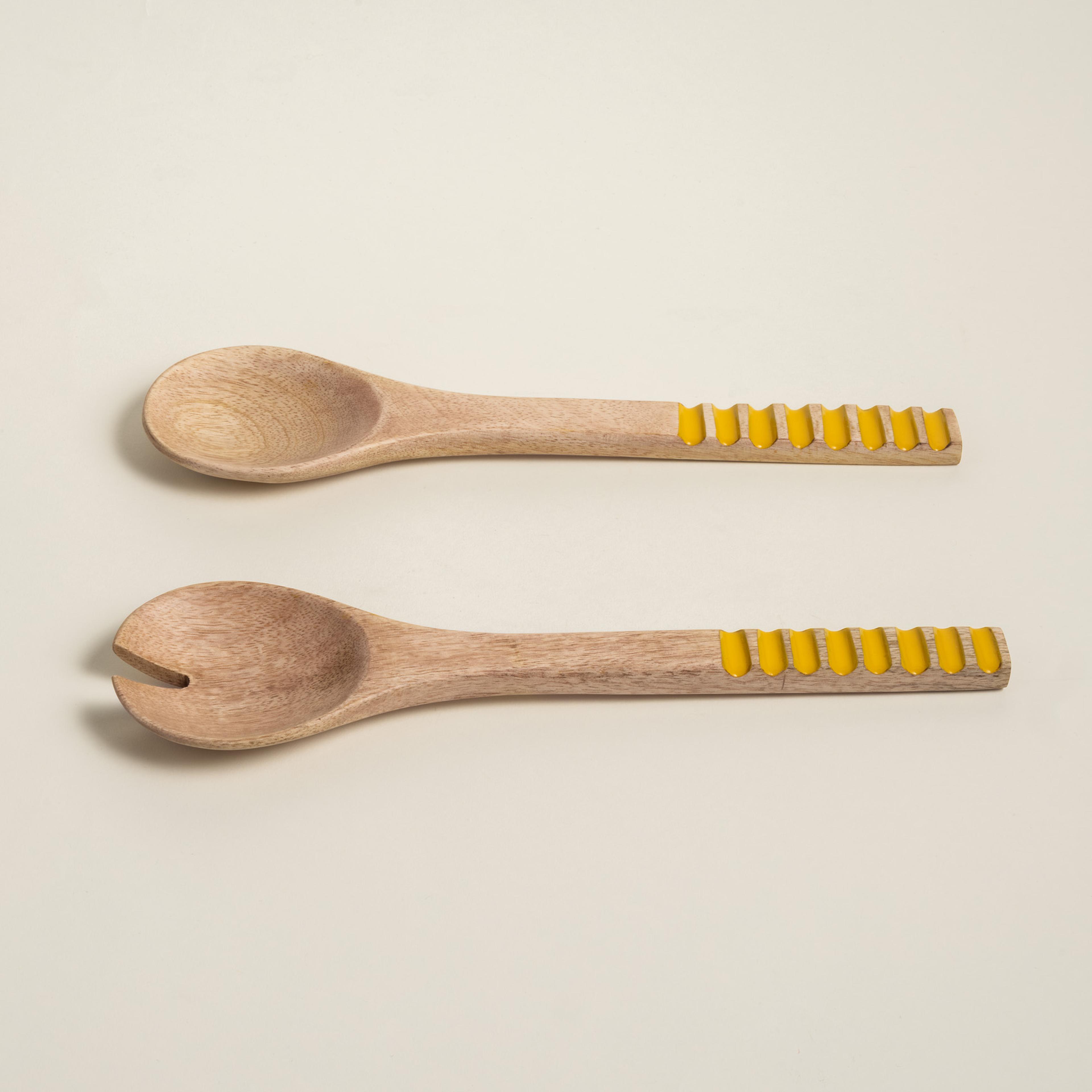 Lakrı Mango Ağacı Salata Kaşık Seti 30 Cm Sarı