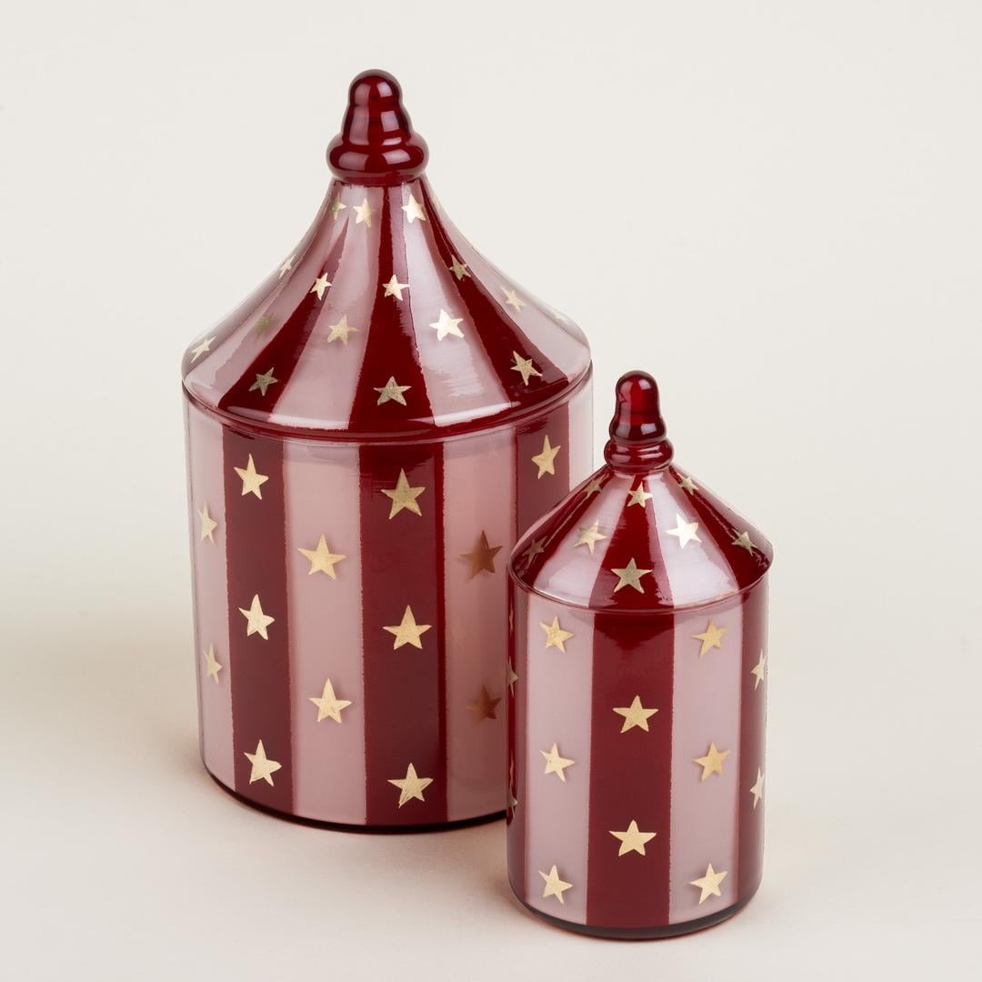 Aravalı Cam Dekoratif Kase 13x13x24 Cm Fuşya