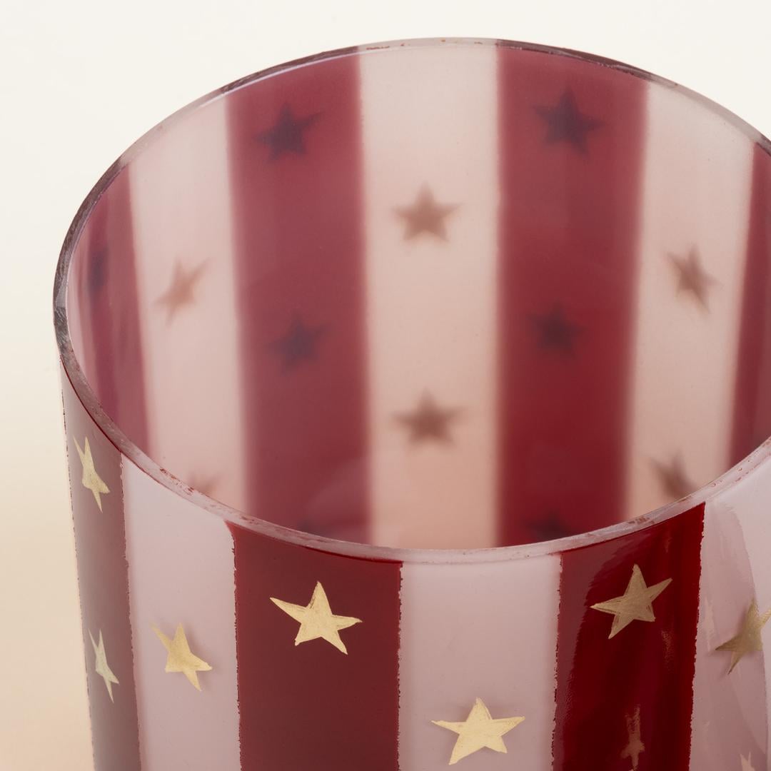 Aravalı Cam Dekoratif Kase 13x13x24 Cm Fuşya