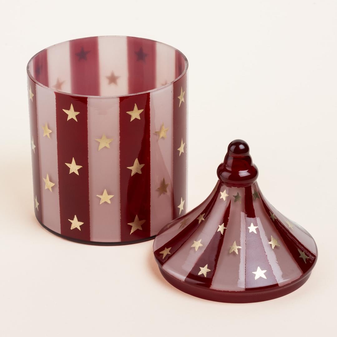 Aravalı Cam Dekoratif Kase 13x13x24 Cm Fuşya