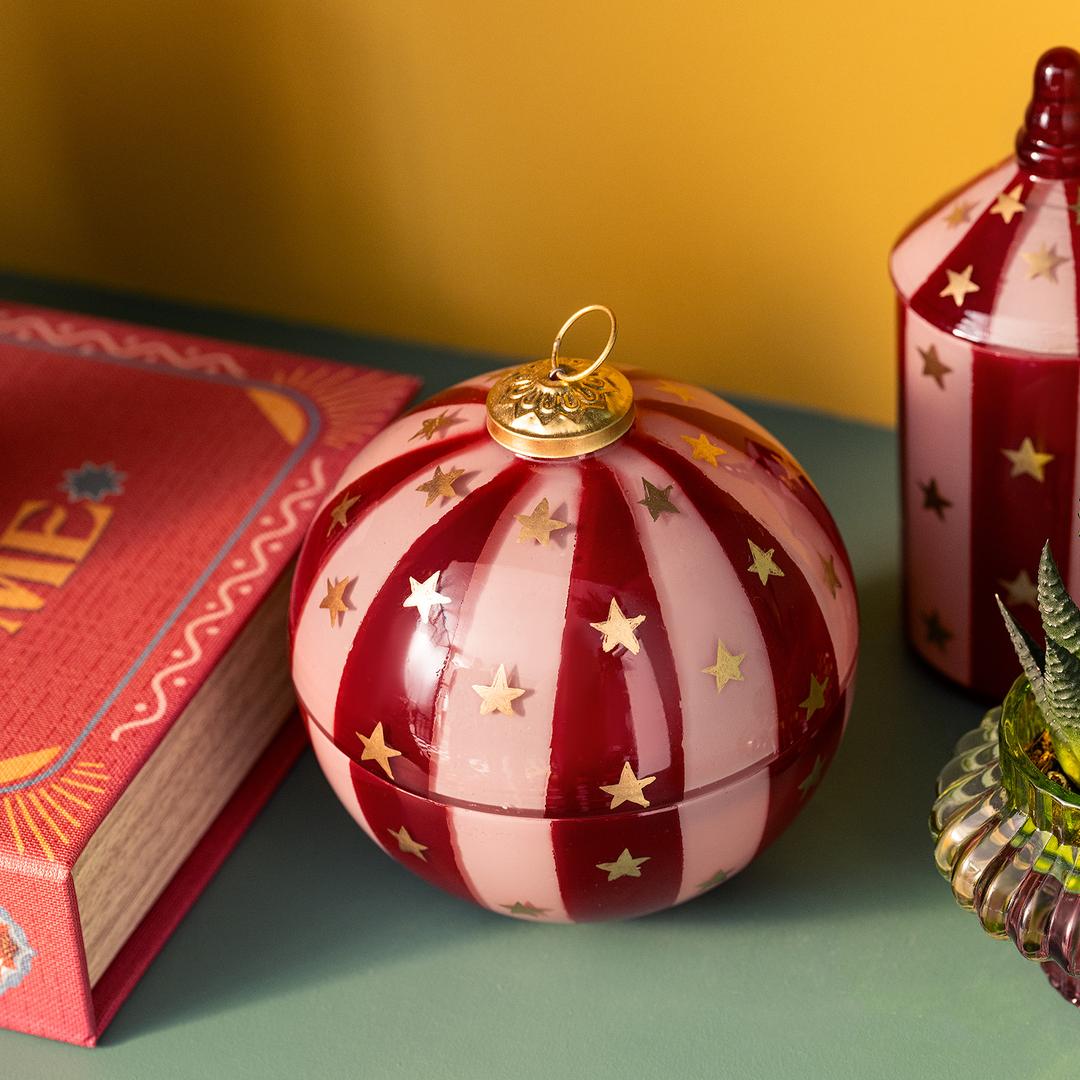 Aravalı Cam Dekoratif Kase 13x13x13 Cm Fuşya