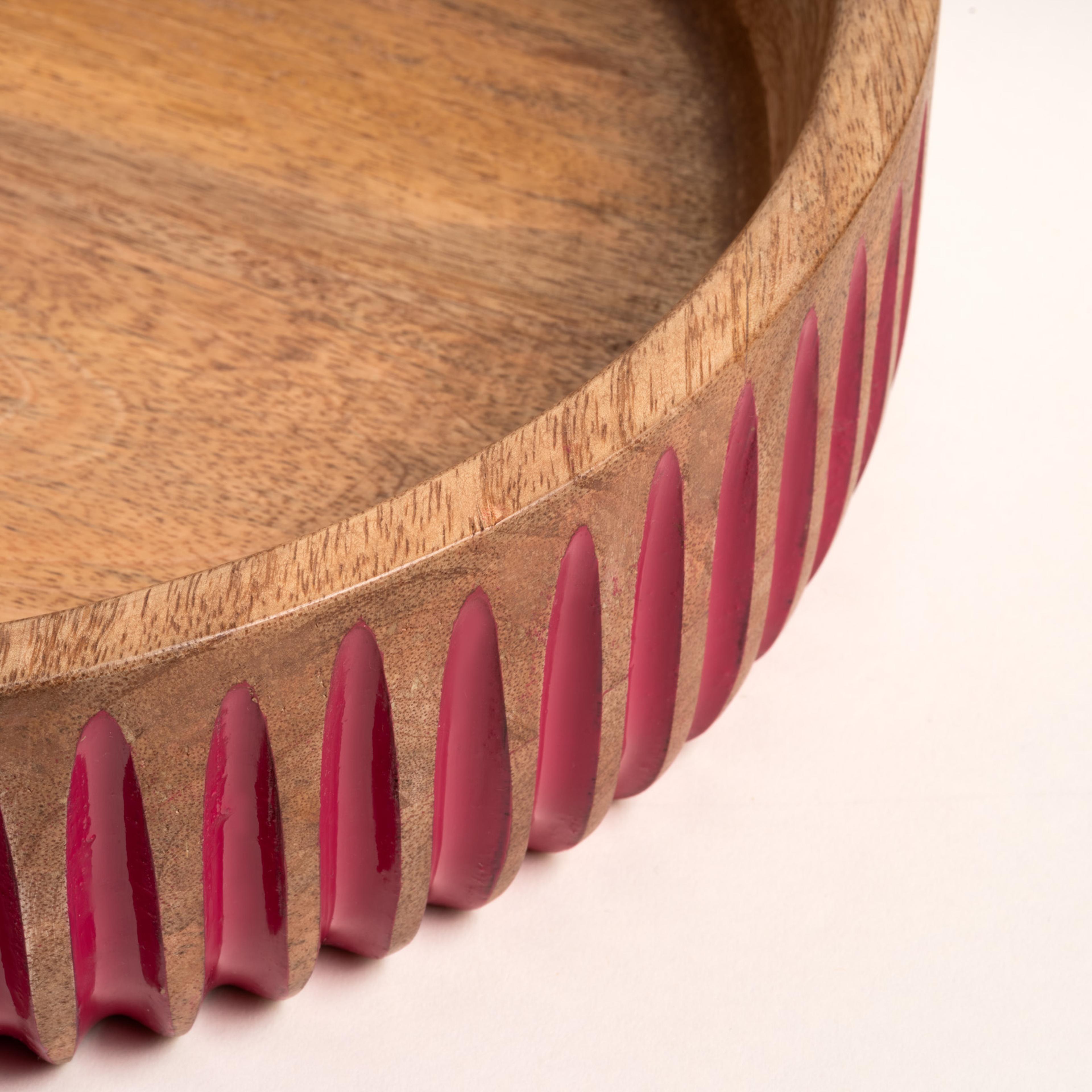 Lakrı Mango Ağacı Kase 30 Cm Fuşya