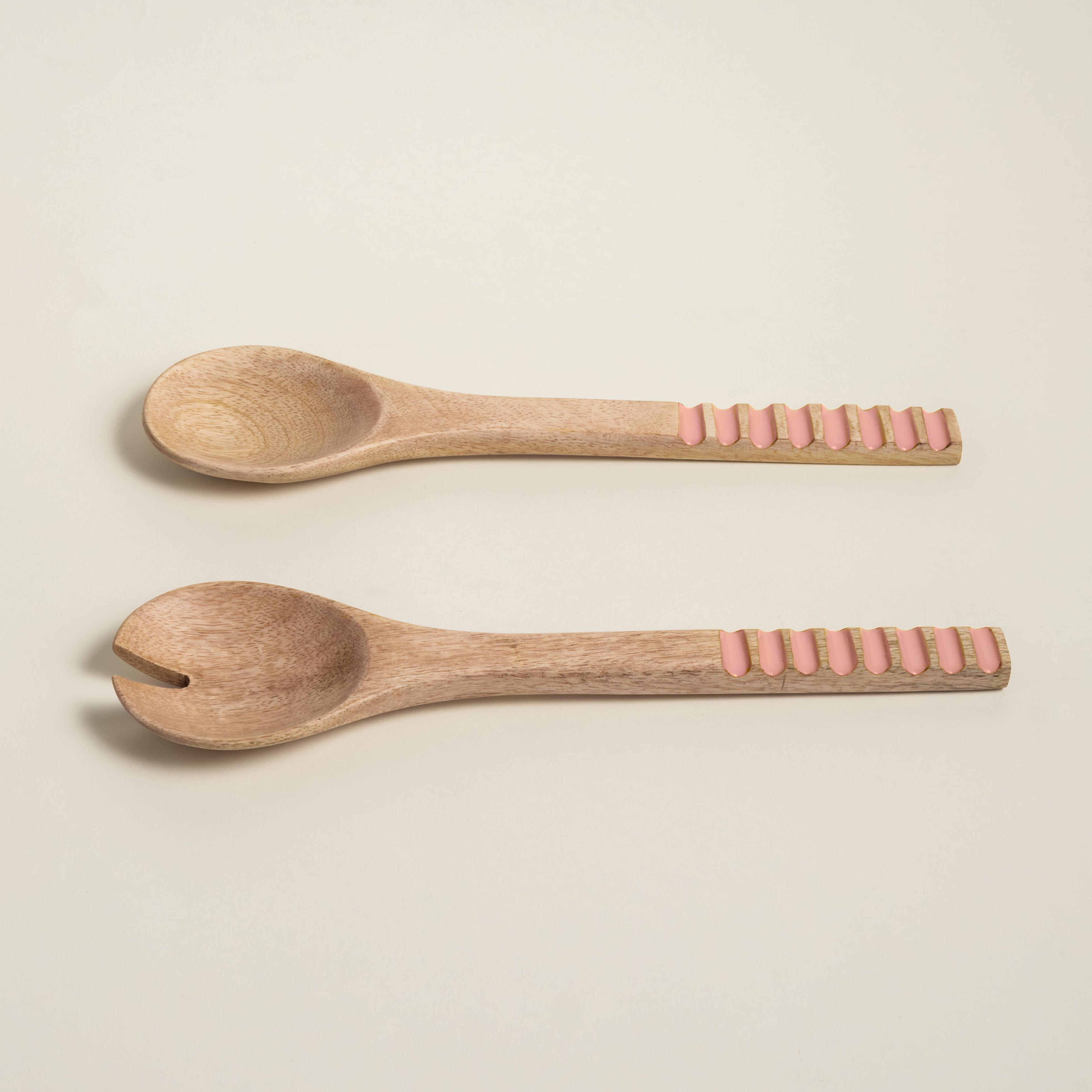 Lakrı Mango Ağacı Salata Kaşık Seti 30 Cm Fuşya