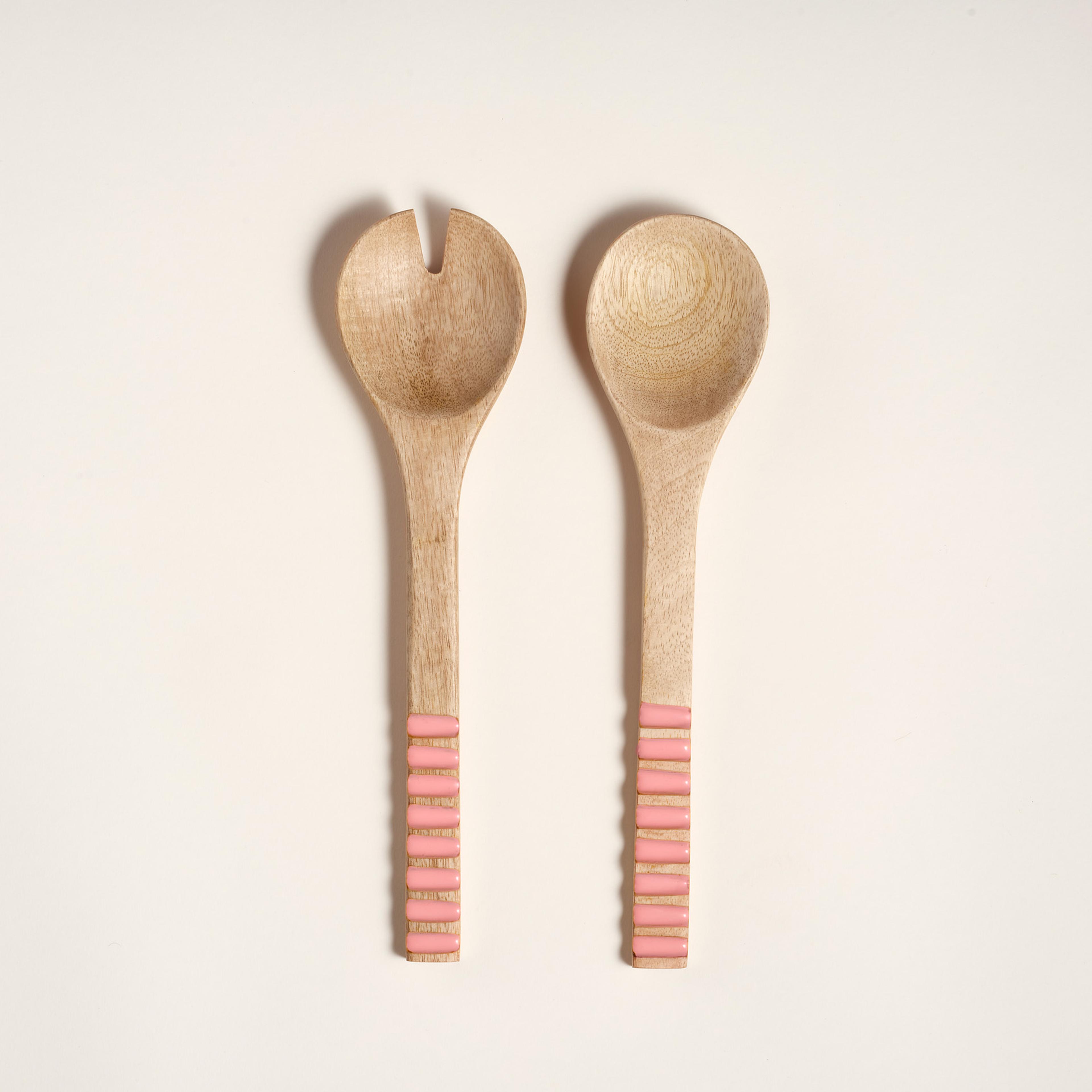 Lakrı Mango Ağacı Salata Kaşık Seti 30 Cm Fuşya