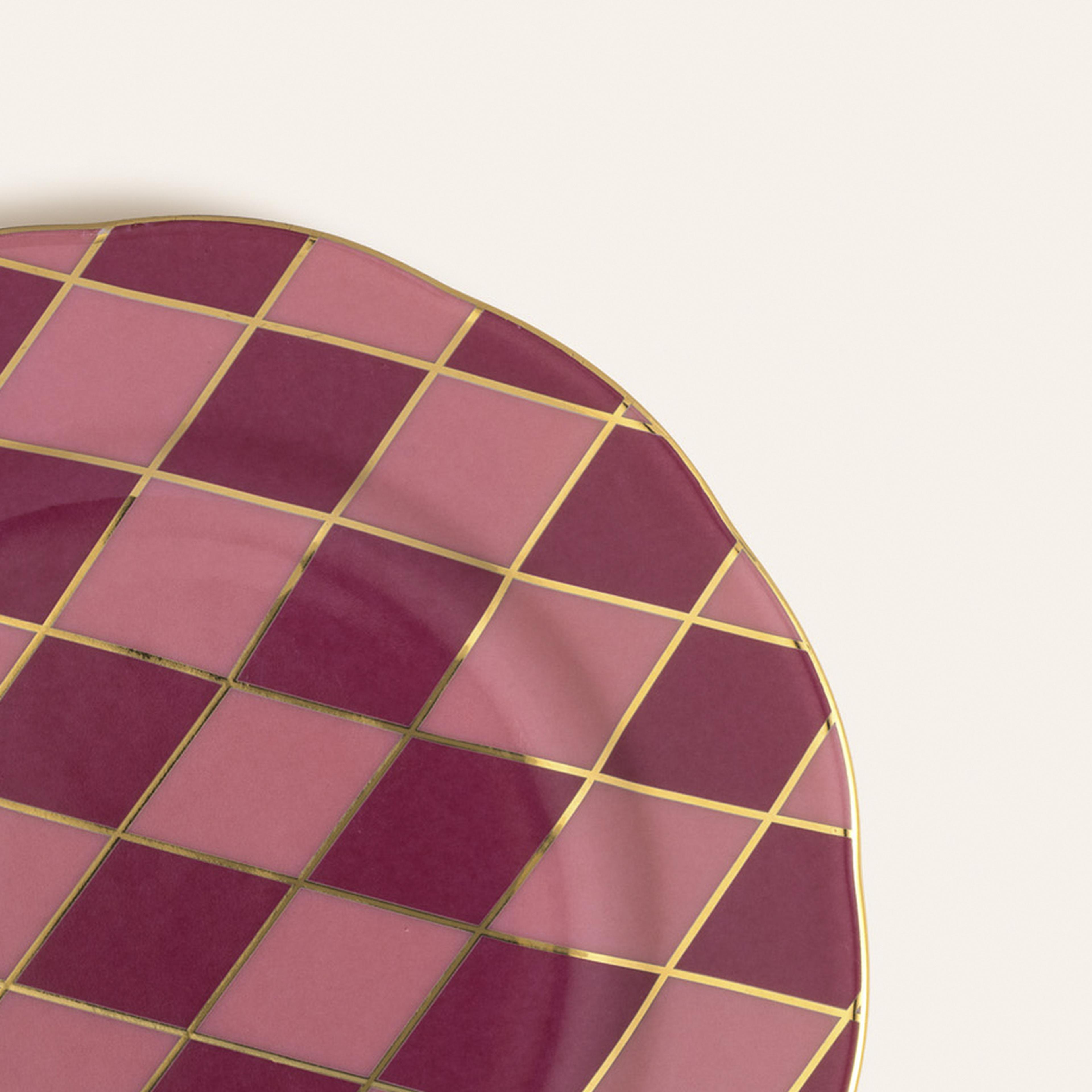 Emet Porselen Pasta Tabağı 20x20x2.4 Cm Fuşya