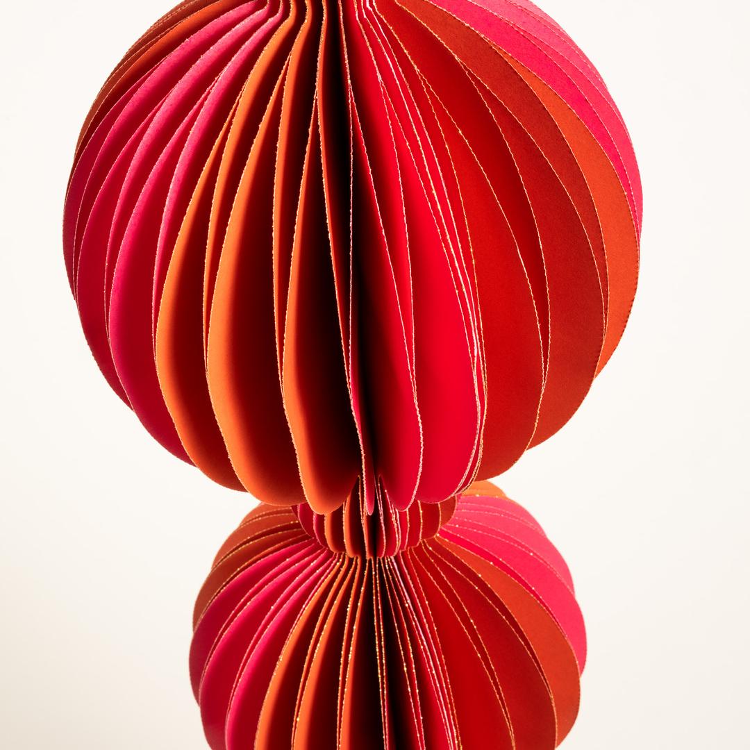 Naıla - Dekoratif Obje 60 Cm Fuşya - Turuncu