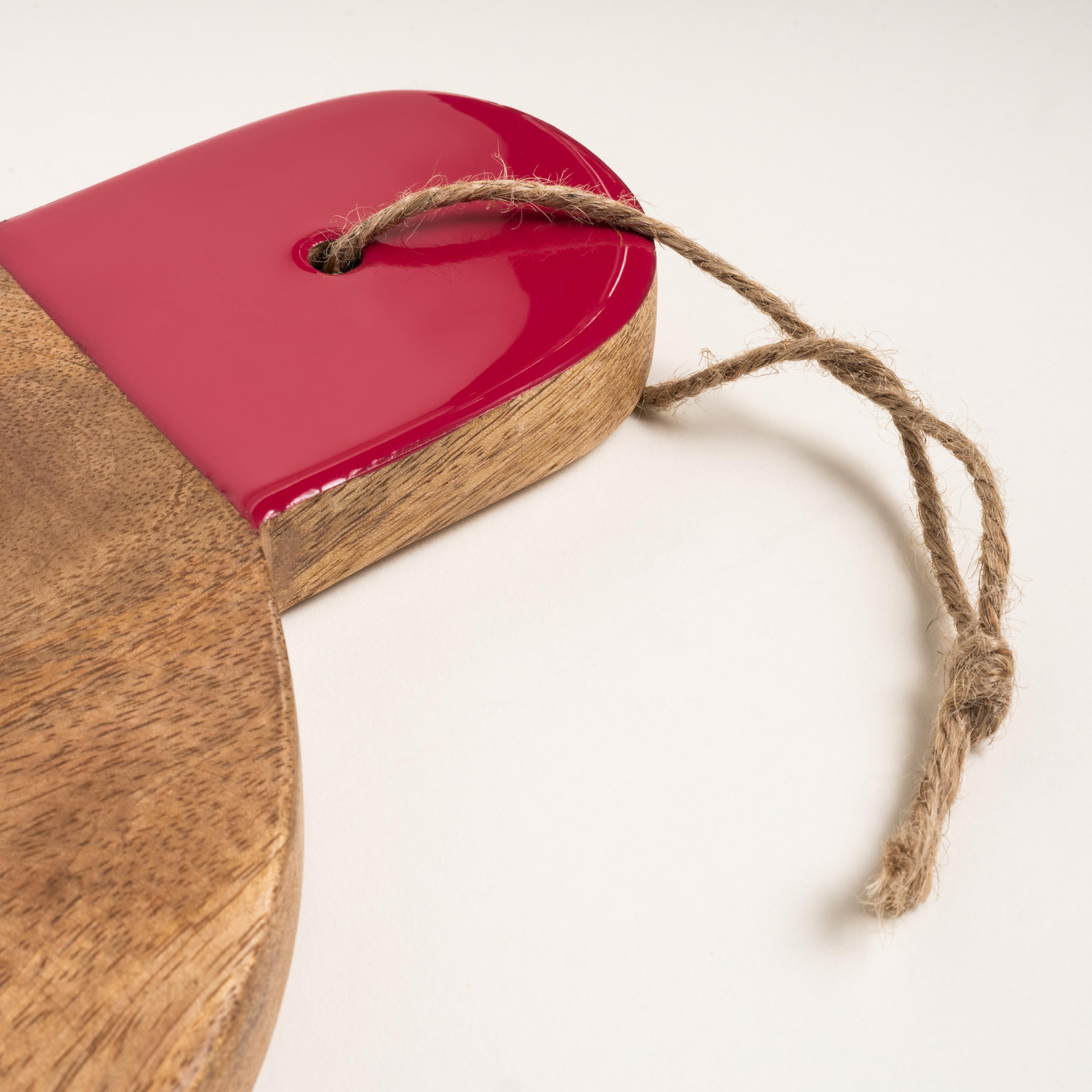 Lakrı Mango Ağacı Sunum Tahtası 35 Cm Fuşya - Yeşil