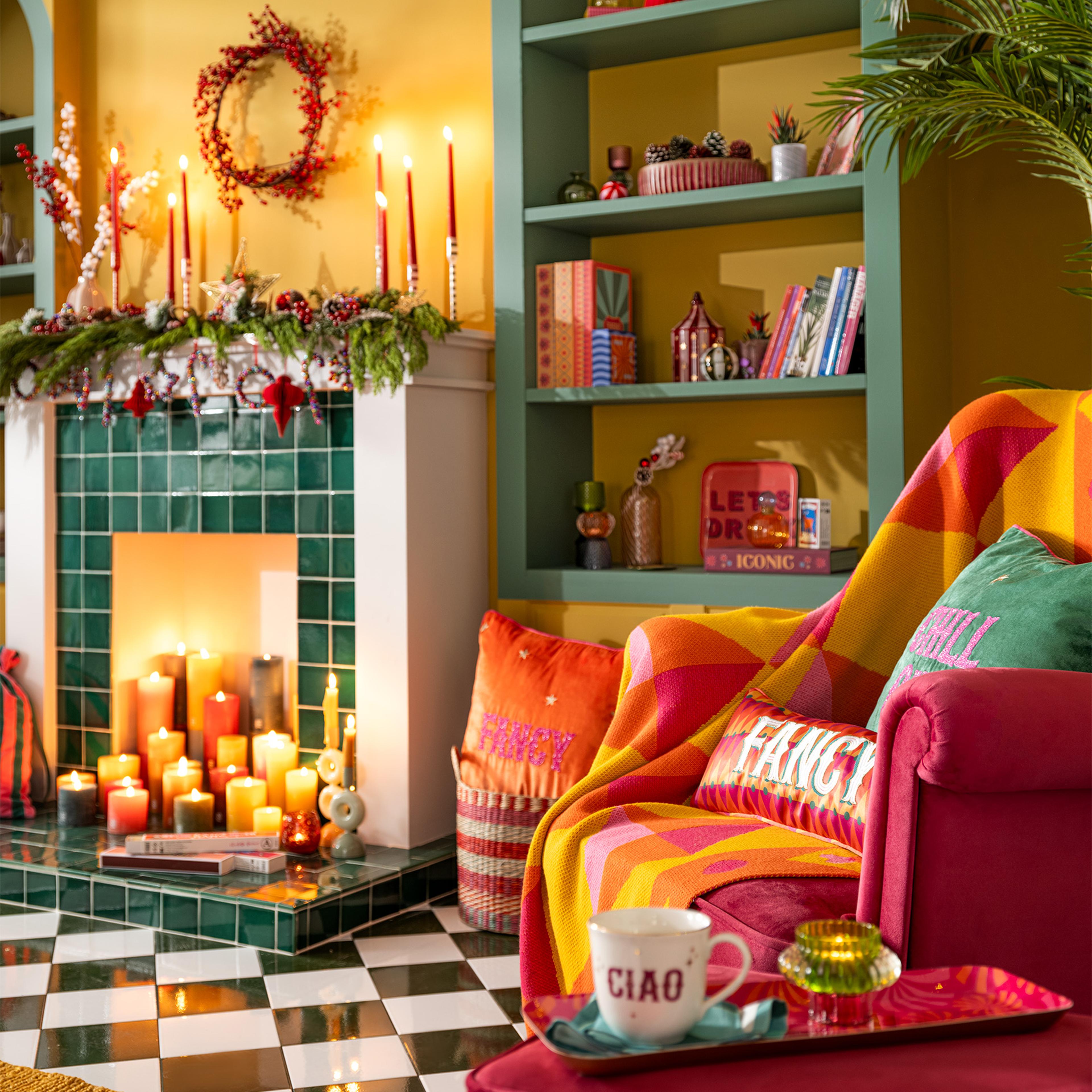 Prusa Nakışlı Baskılı Polyester %100 Polyester Dolgulu Kırlent 20x50 Cm Renkli