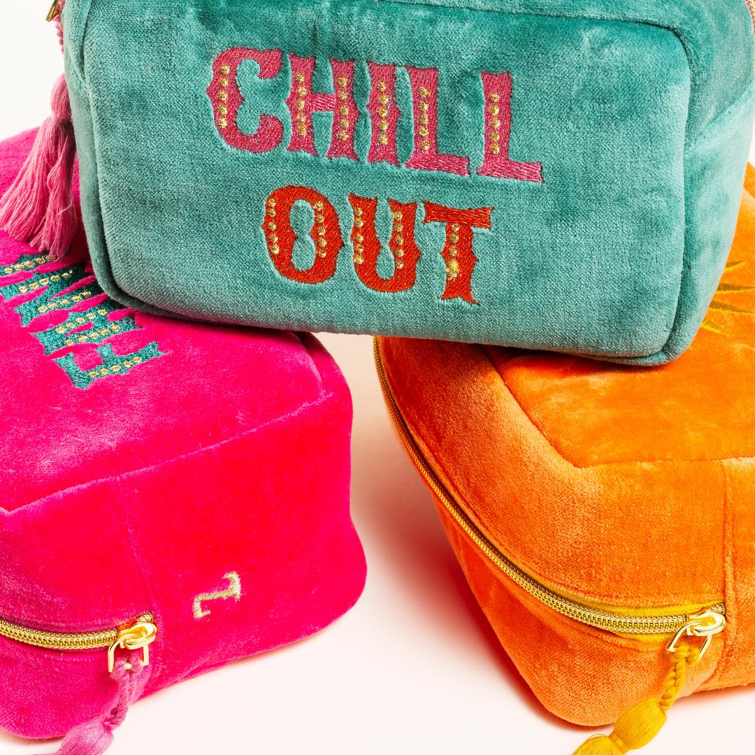 Delhı Nakışlı Küçük Boy Pamuk Pamuk Makyaj Çantası 12x18 Cm Fuşya