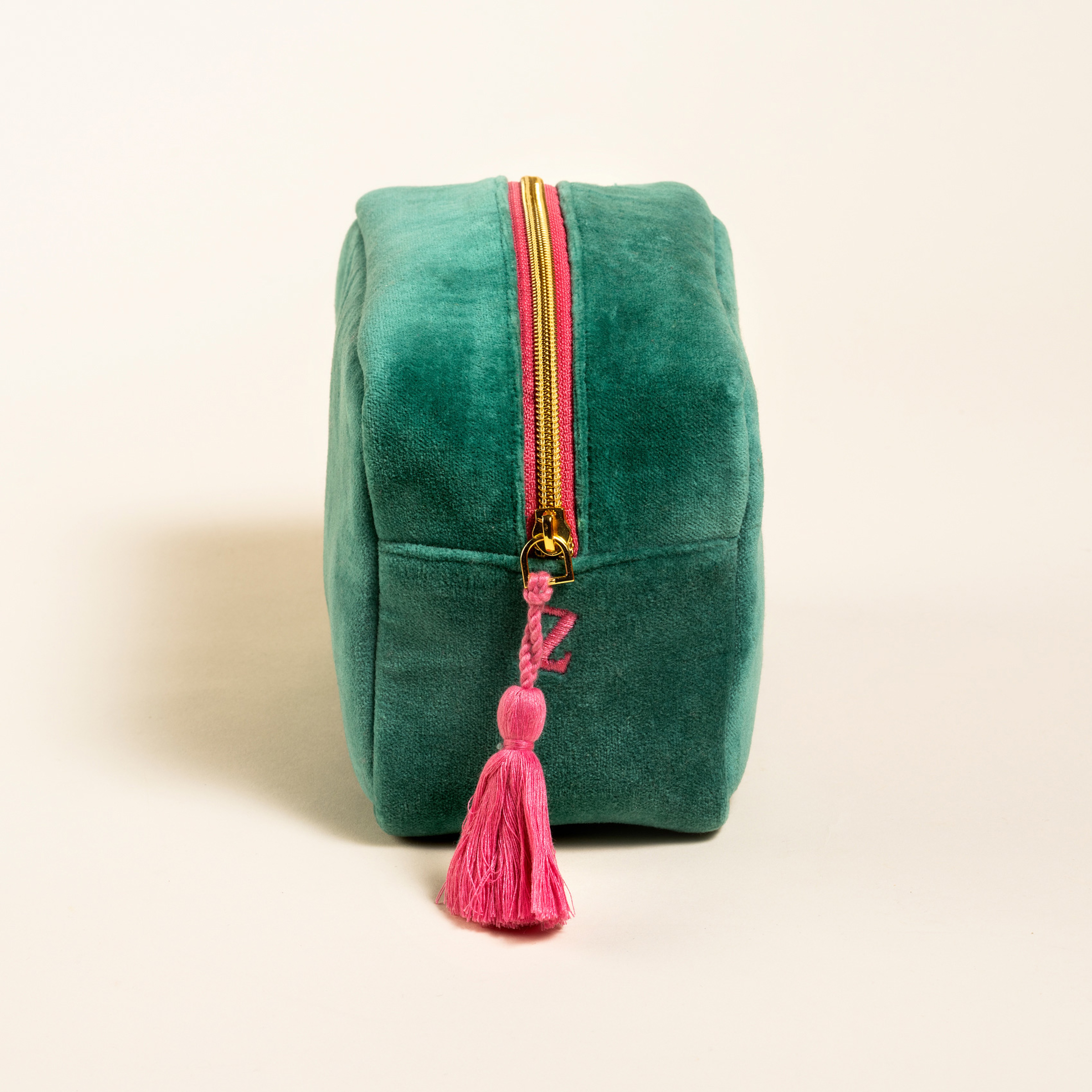 Delhı Nakışlı Küçük Boy Pamuk Pamuk Makyaj Çantası 12x18 Cm Yeşil