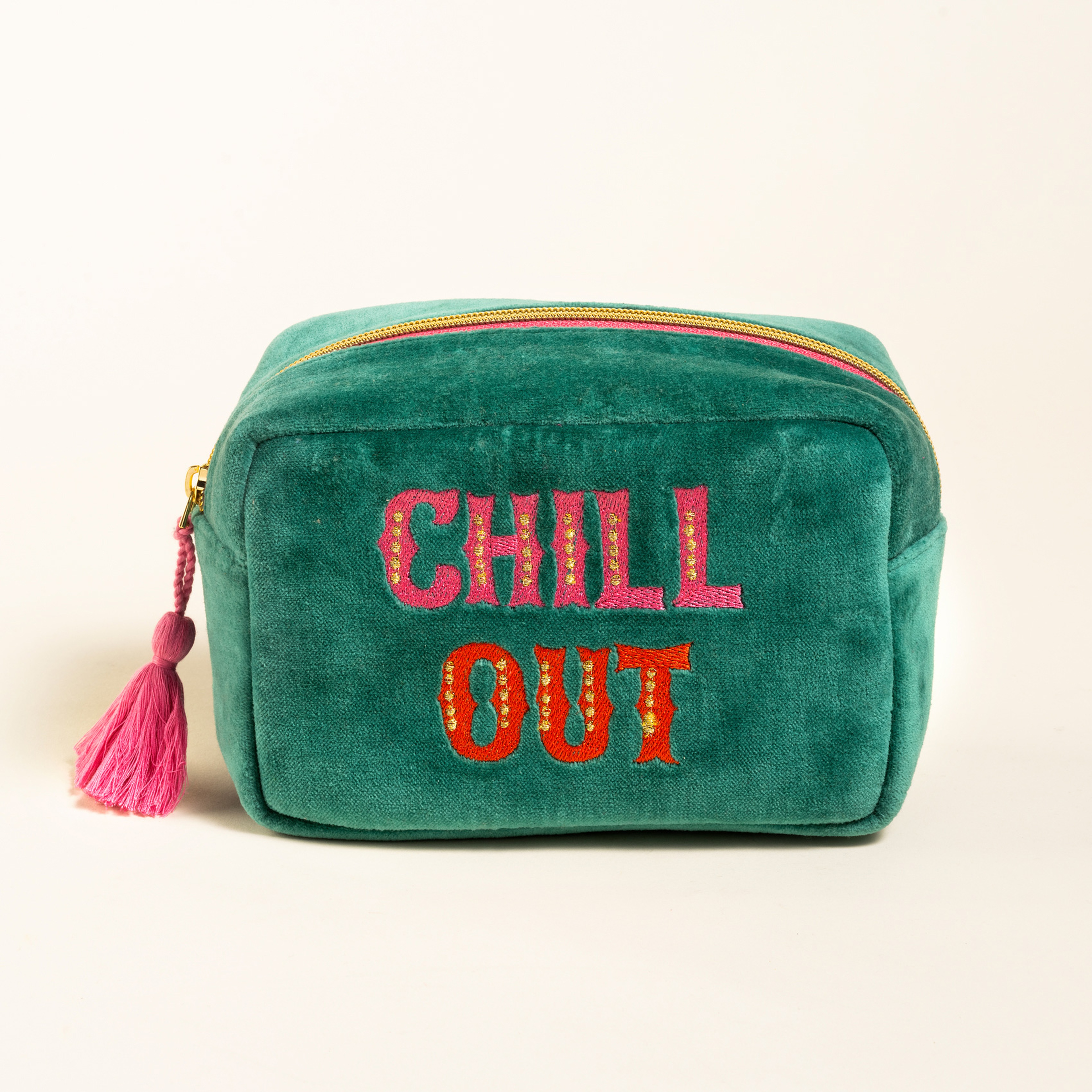 Delhı Nakışlı Küçük Boy Pamuk Pamuk Makyaj Çantası 12x18 Cm Yeşil