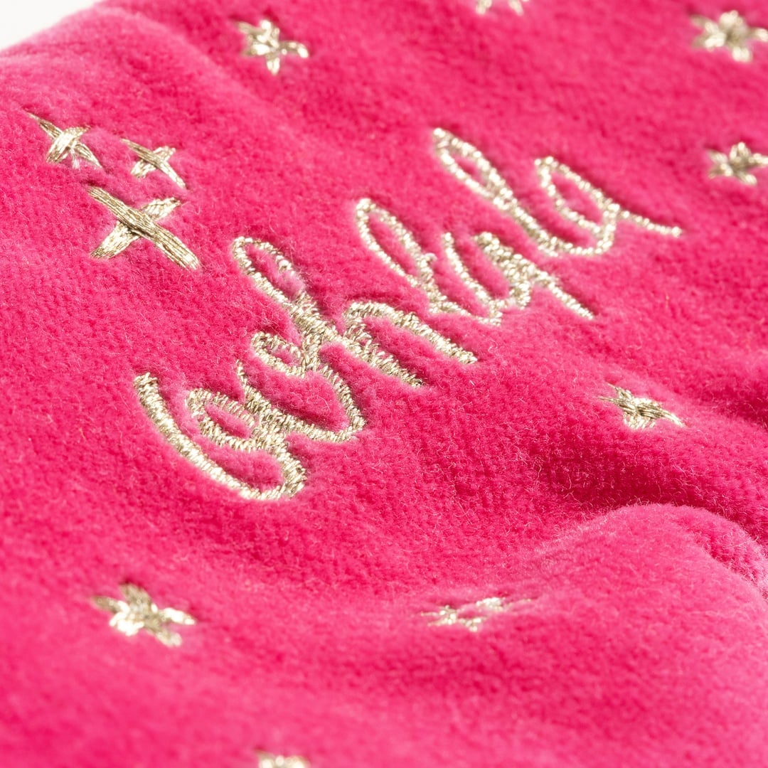 Delhı Nakışlı Pamuk Pamuk Uyku Bandı 18.5x9 Cm Fuşya