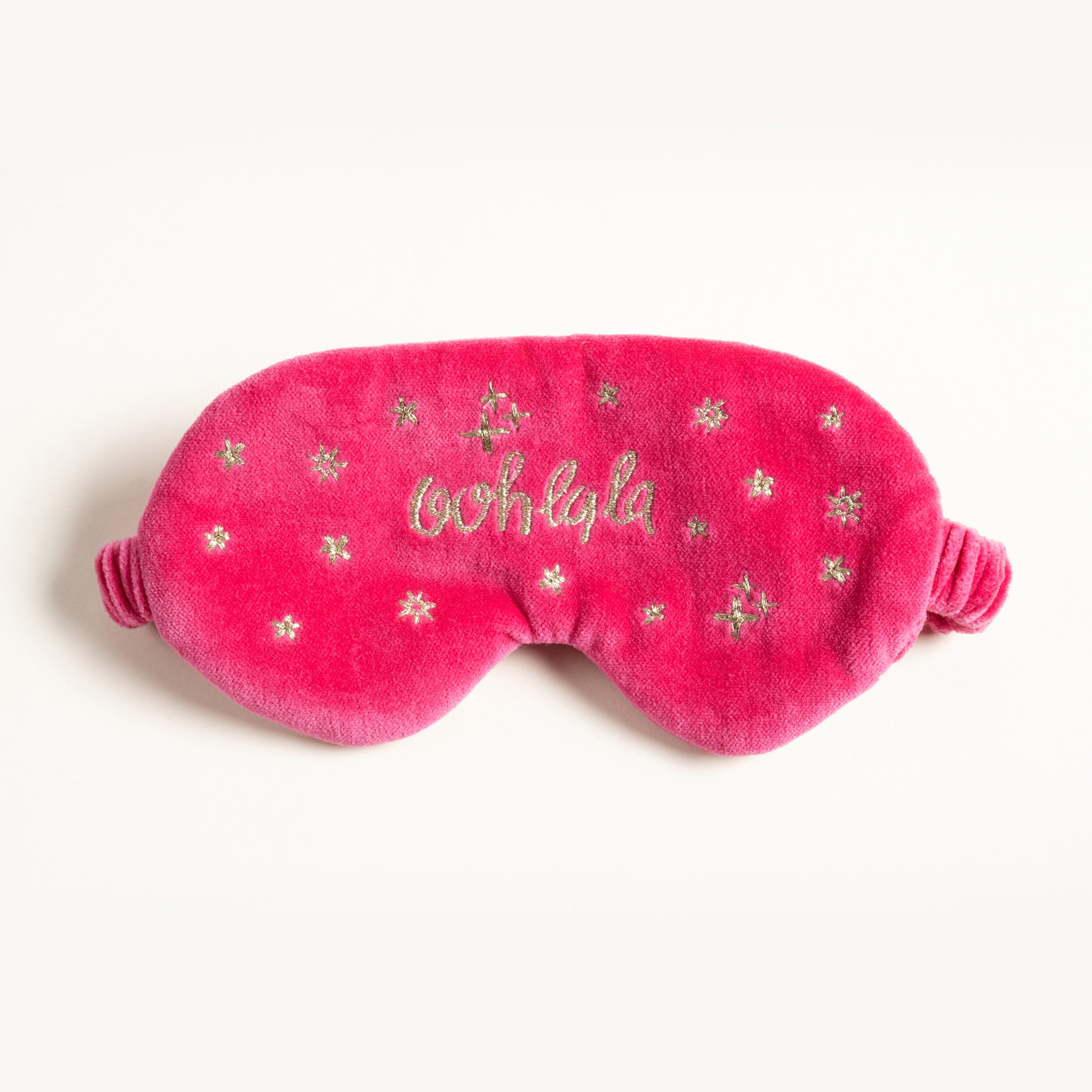 Delhı Nakışlı Pamuk Pamuk Uyku Bandı 18.5x9 Cm Fuşya