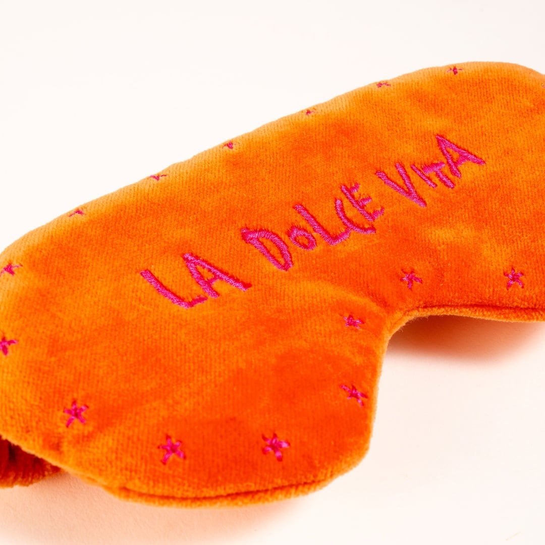 Delhı Nakışlı Pamuk Pamuk Uyku Bandı 18.5x9 Cm Turuncu