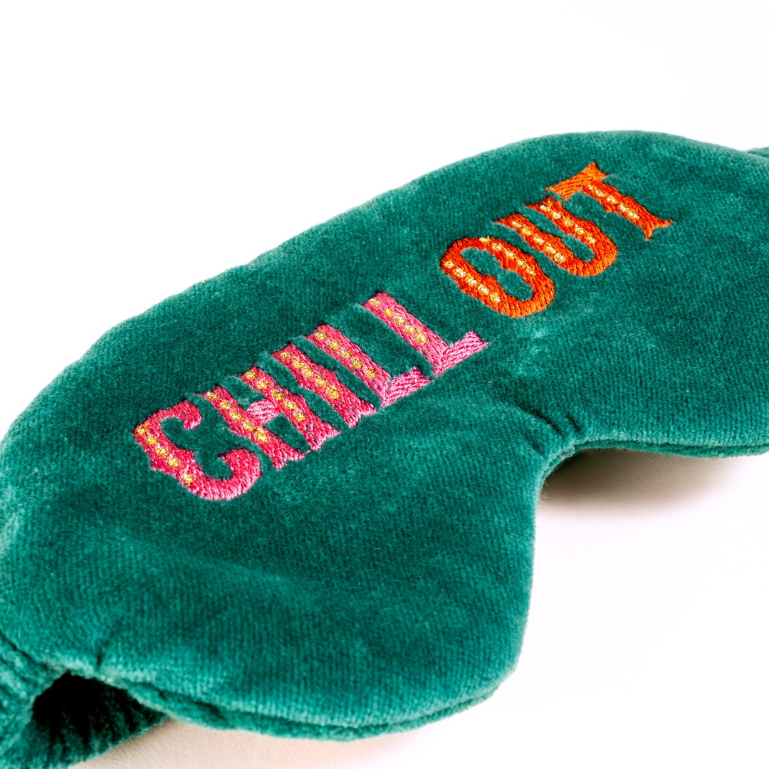 Delhı Nakışlı Pamuk Pamuk Uyku Bandı 18.5x9 Cm Yeşil