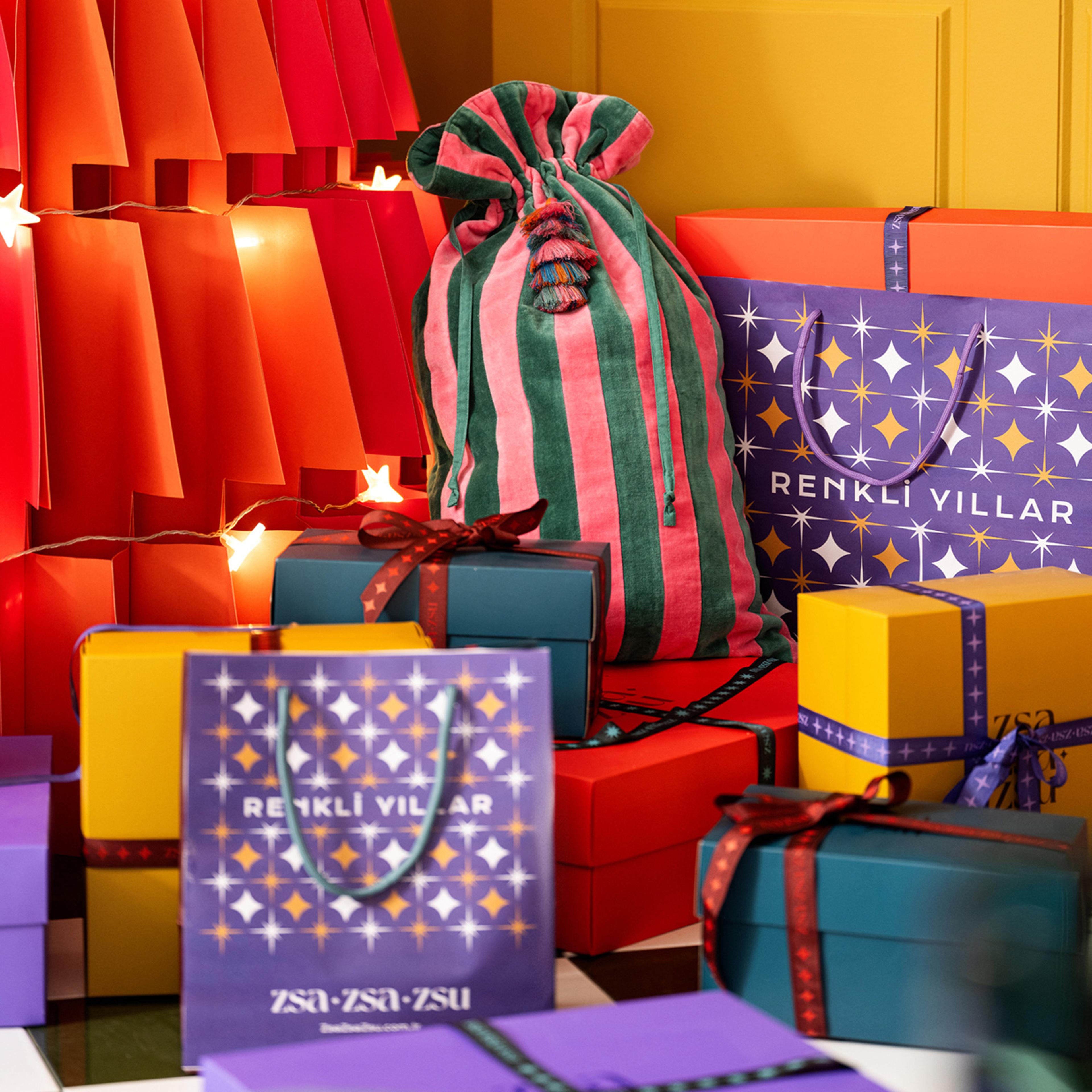 Delhı Püsküllü Çizgili Büyük Boy Pamuk Pamuk Dekoratif Kese 60x35 Cm Pembe - Yeşil