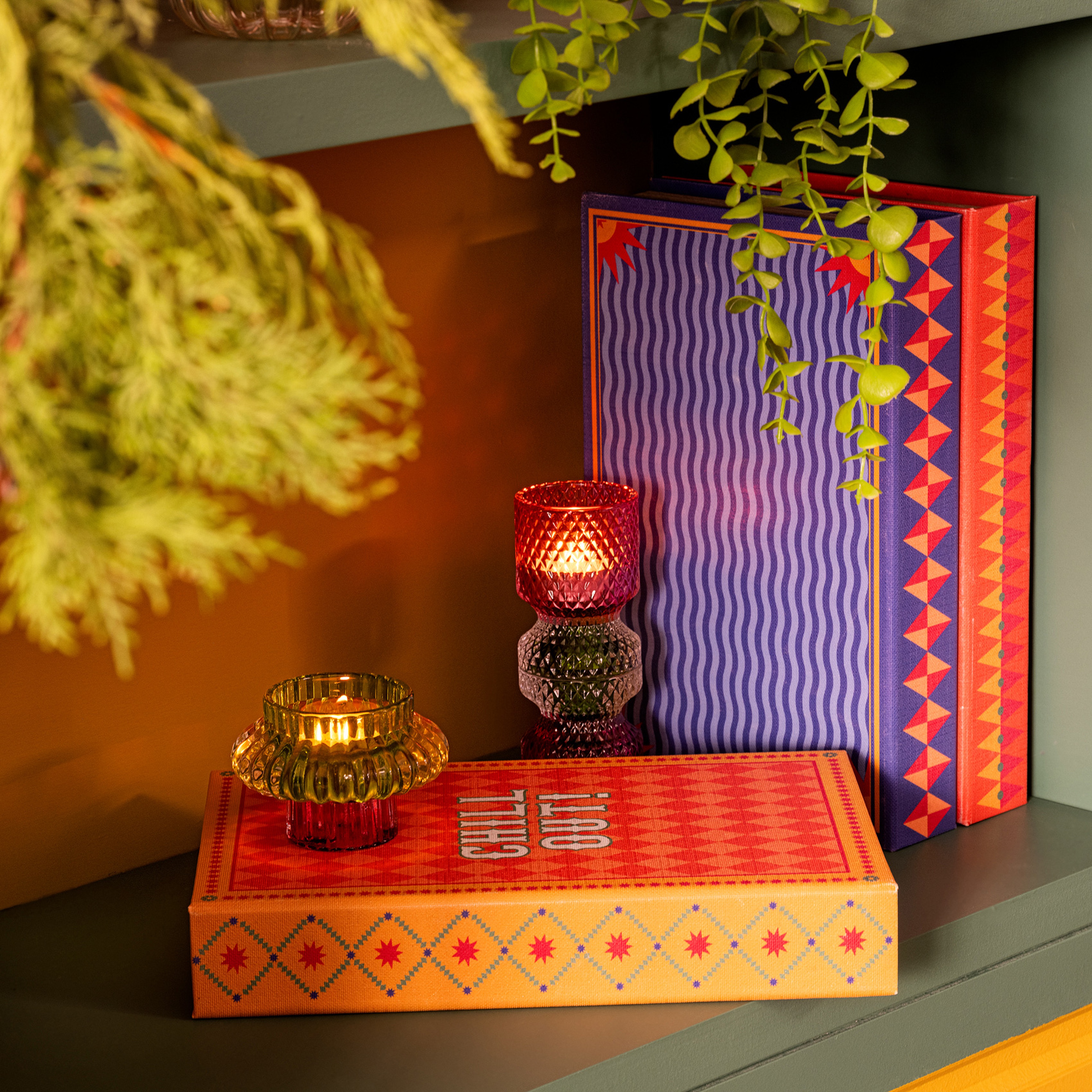 Olbıa Kanvas - Polistren - Kadife Dekoratif Kutu 19x30 Cm Sarı - Turuncu