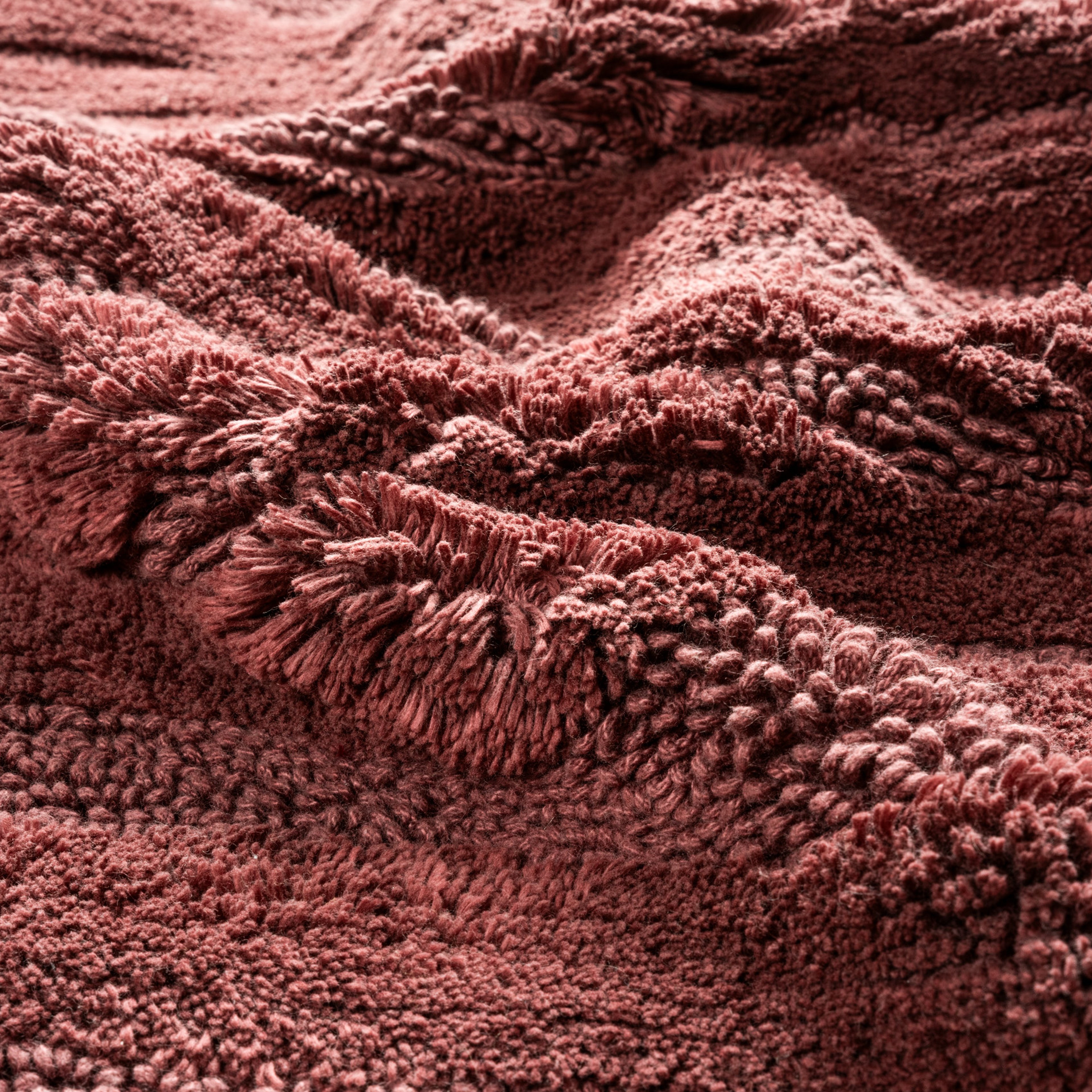 Punjab - Pamuk Pamuklu Banyo Paspası 60x90 Cm Vışne