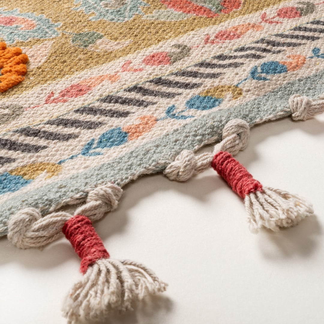 Palrı Pamuk Pamuk %100 Pamuk Kilim 80x150 Cm Hardal