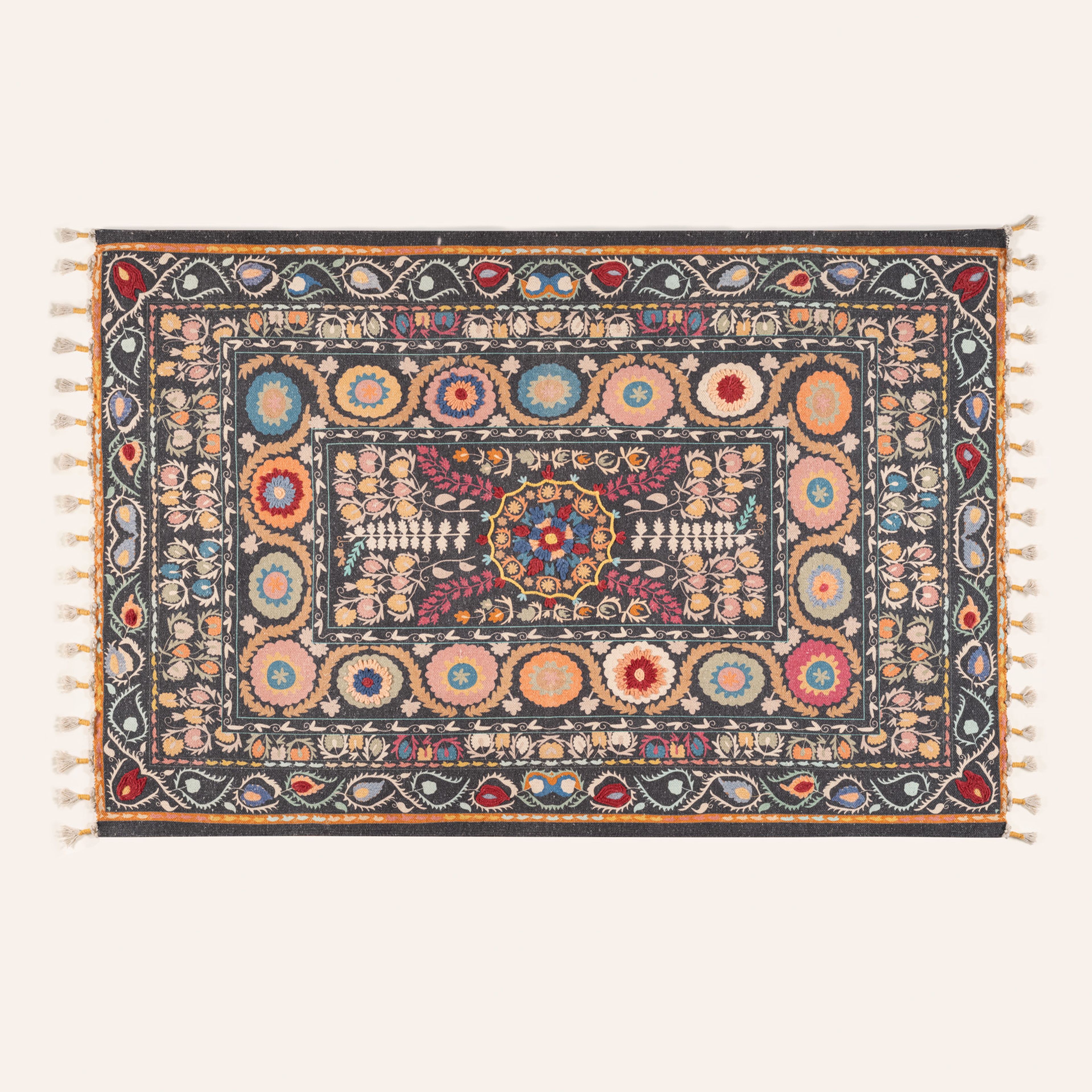 Palrı Pamuk Pamuk %100 Pamuk Kilim 120x180 Cm Siyah