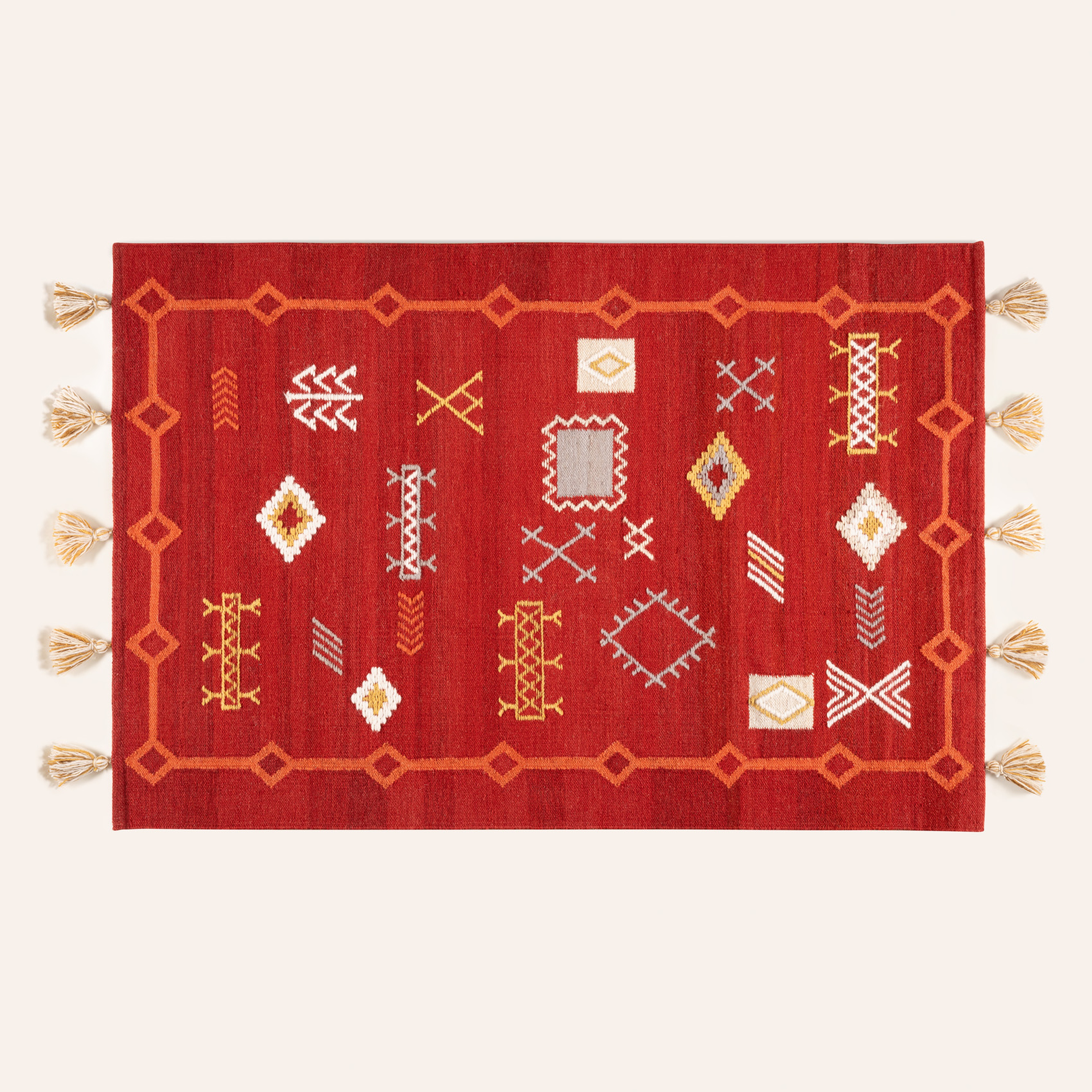 Jaıpur Yün Kilim 120x180 Cm Kırmızı