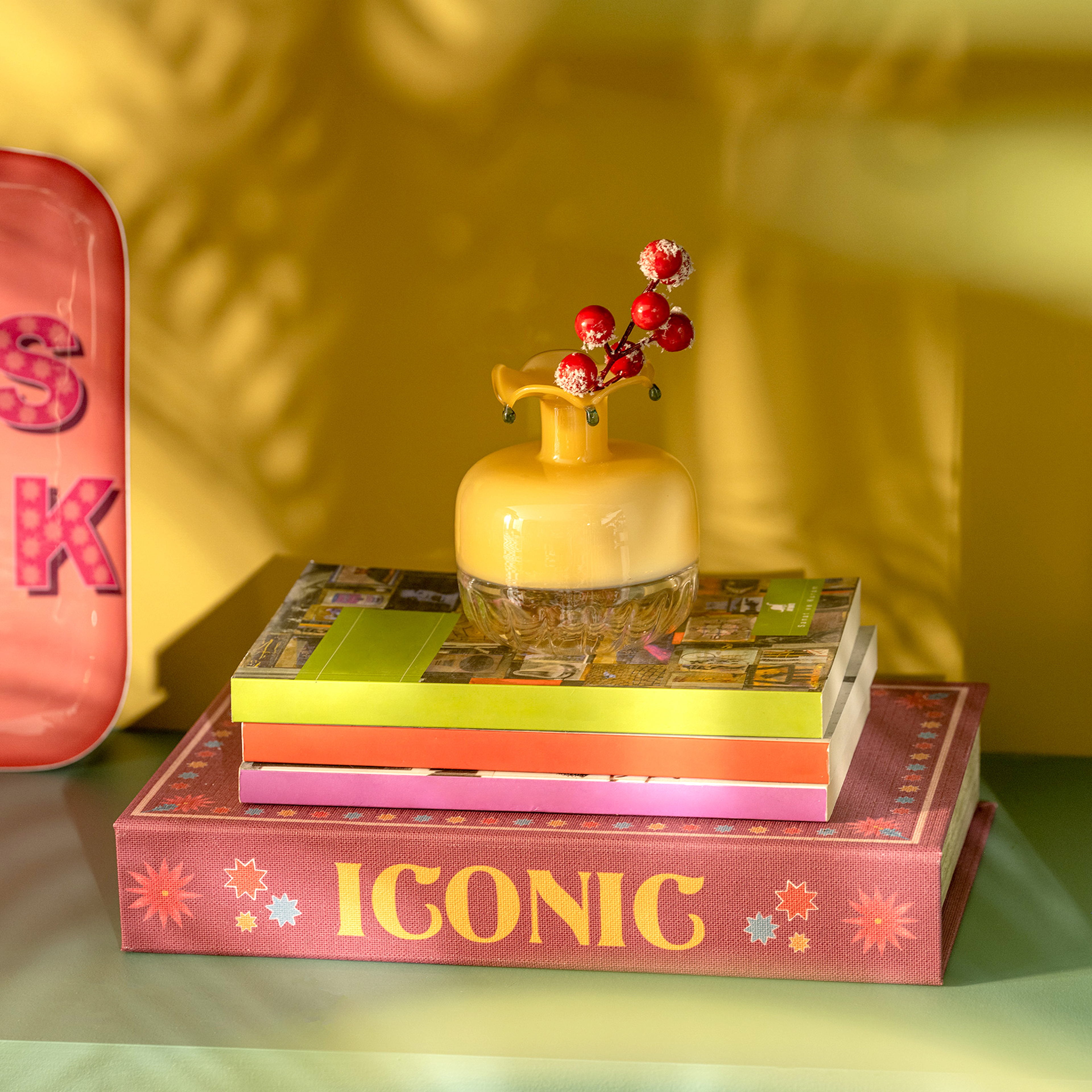 Henan Borosilikat Cam Vazo 9x9x11 Cm Sarı