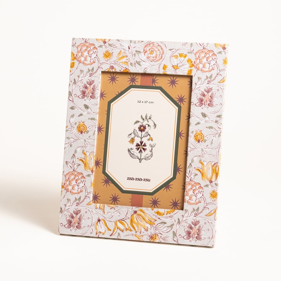 Noıda Baskılı Yapay Süet - Mdf - Cam - Kumaş: %100 Pamuk Çerçeve 18.40x23.50 Cm Gri