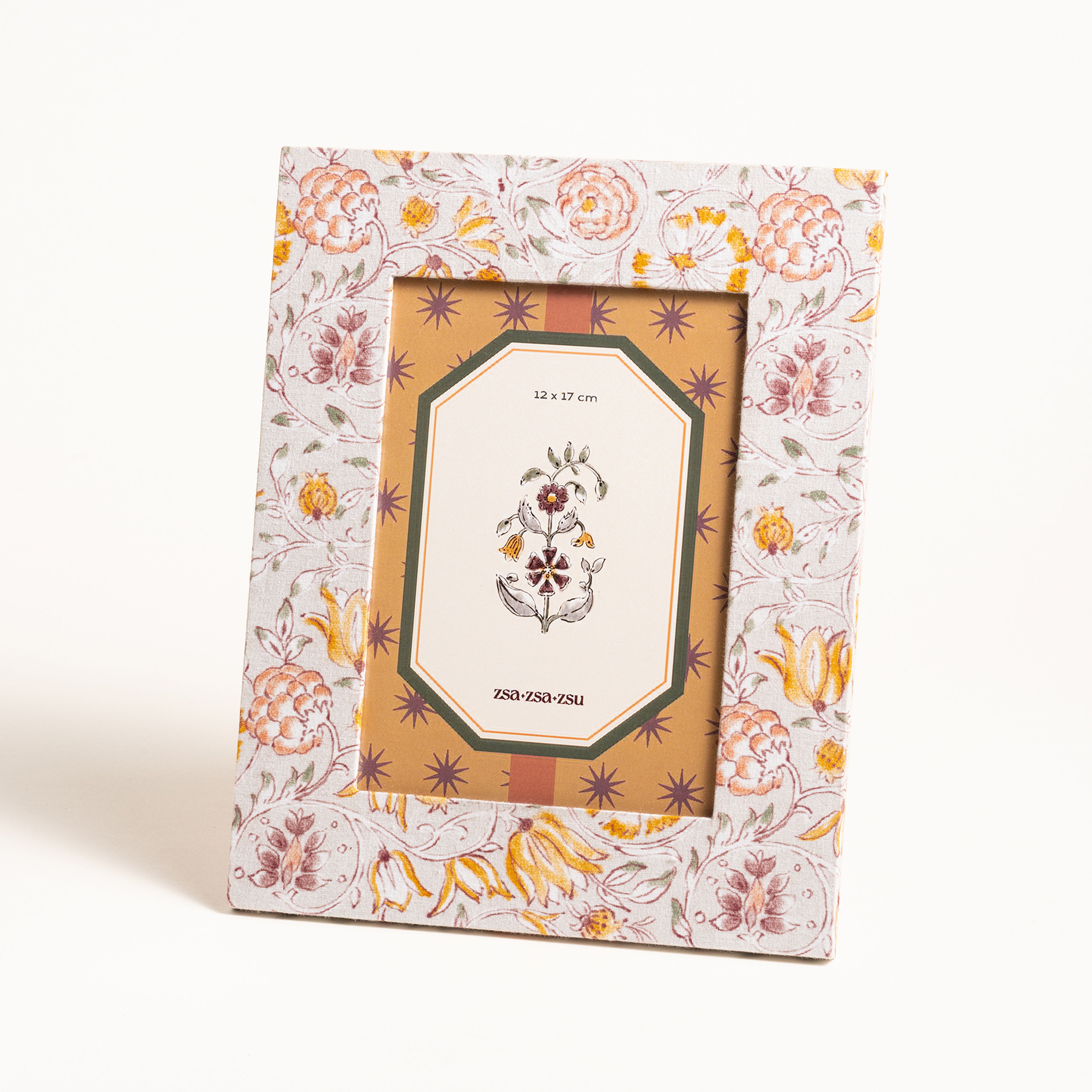 Noıda Baskılı Yapay Süet - Mdf - Cam - Kumaş: %100 Pamuk Çerçeve 18.40x23.50 Cm Gri