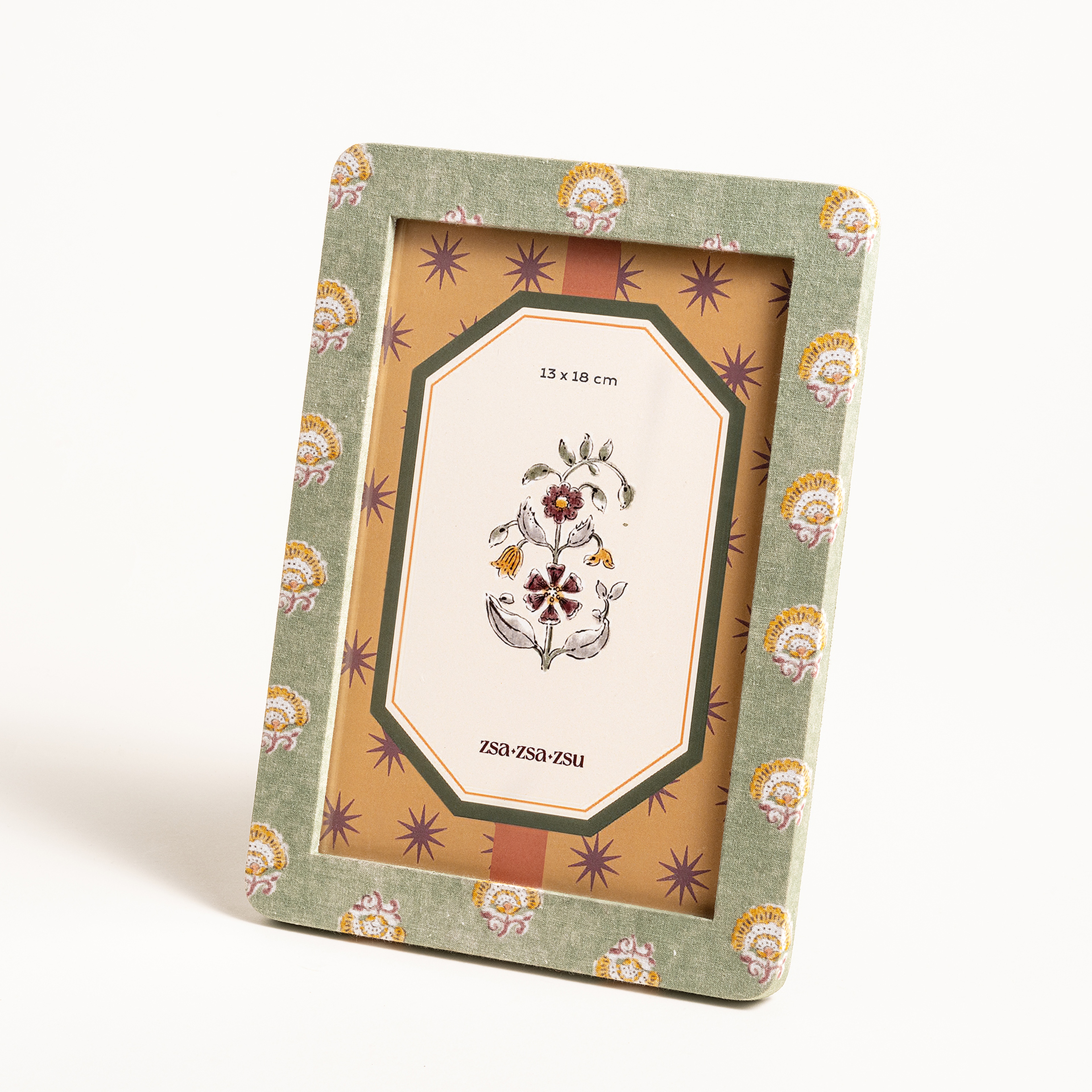 Noıda Baskılı Yapay Süet - Mdf - Cam - Kumaş: %100 Pamuk Çerçeve 17.30x23.50 Cm Orman Yeşilı