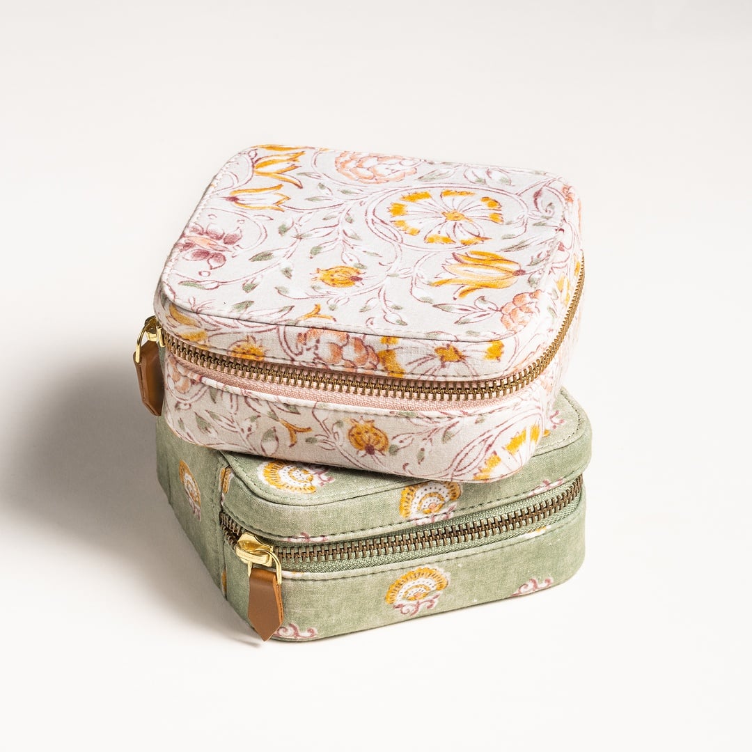 Noıda Baskılı Pamuk Dekoratif Kutu 12.10x12.10 Cm Orman Yeşilı