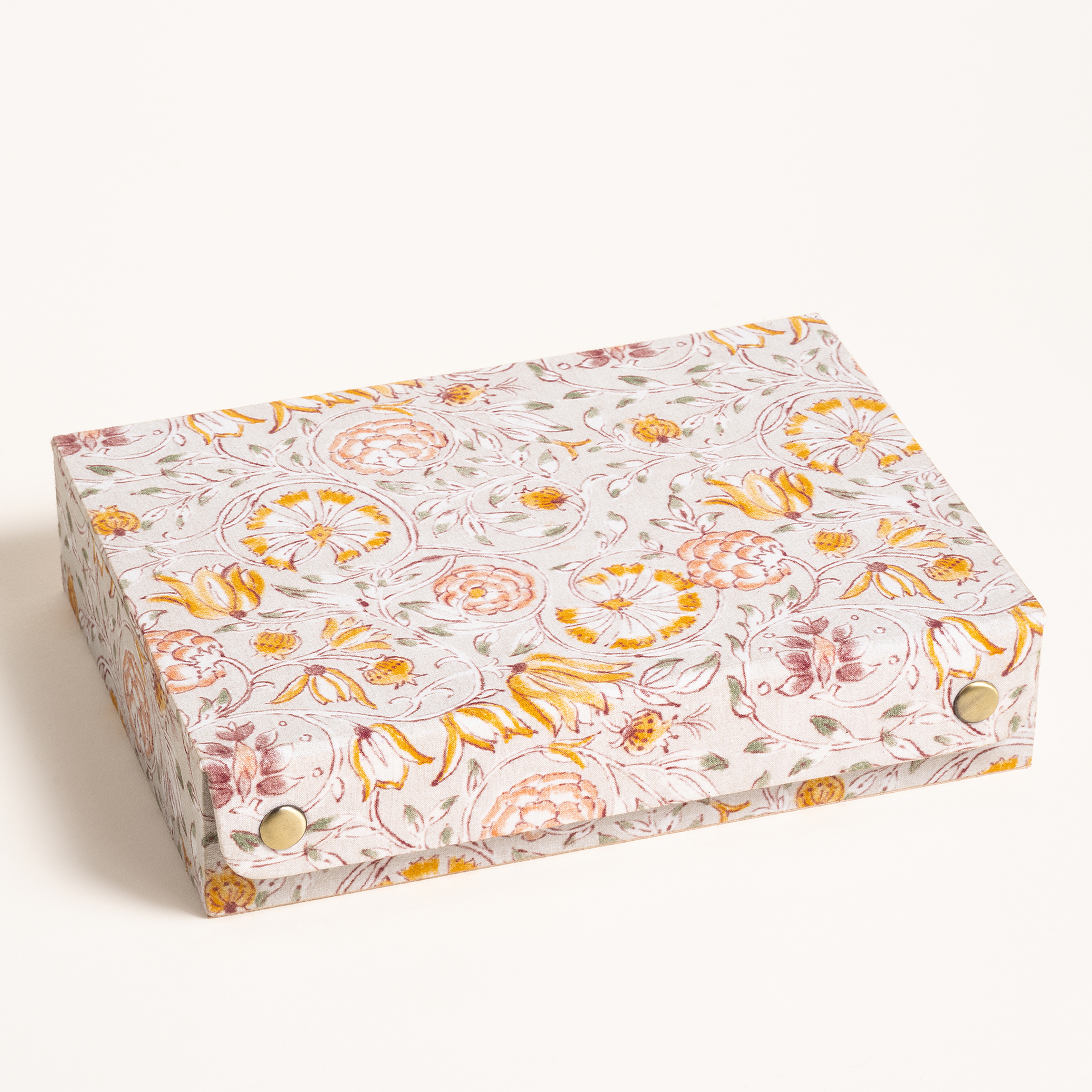 Noıda Baskılı Pamuk Dekoratif Kutu 32.80x21.60 Cm Gri