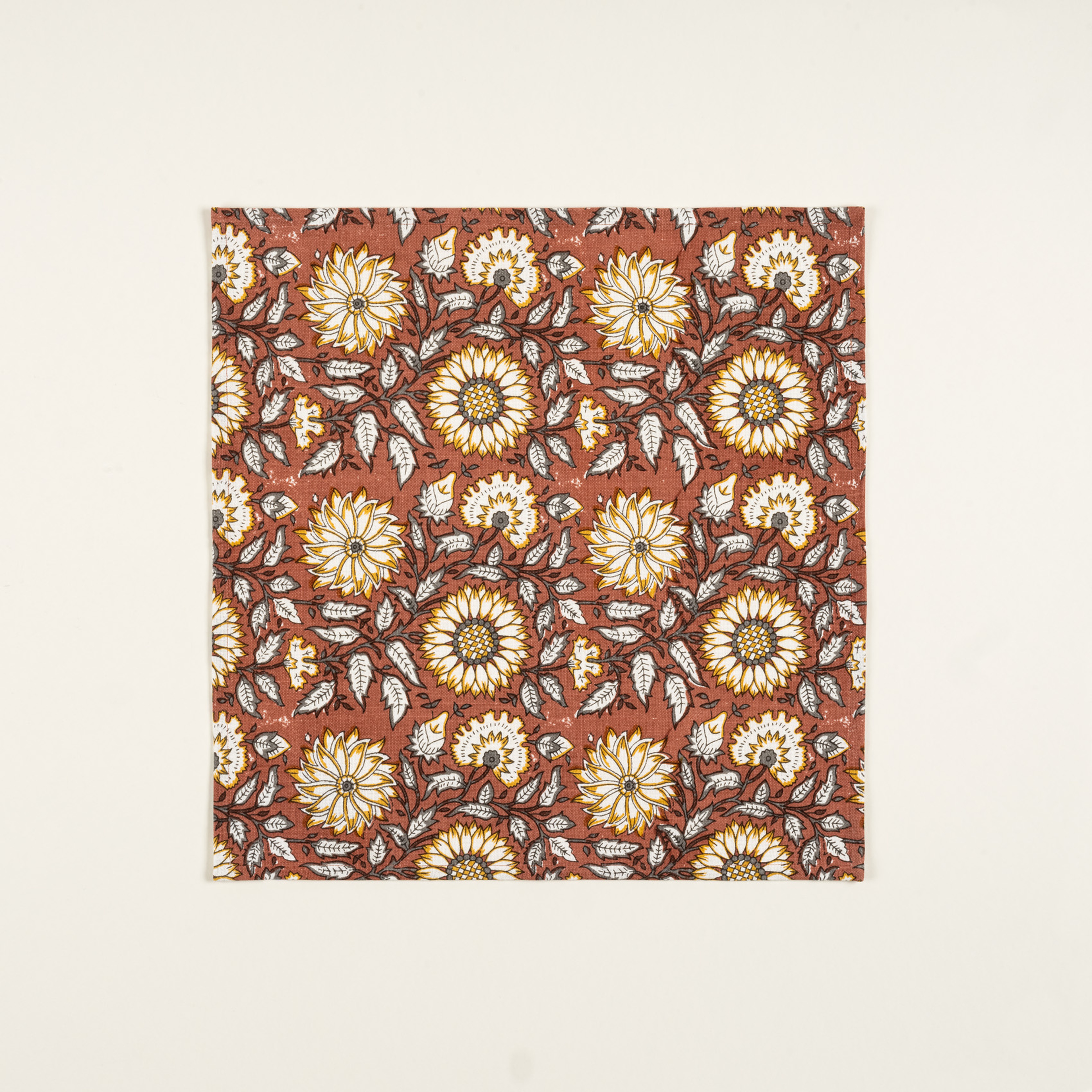 Bundı El Baskısı 2'li Pamuk %100 Pamuk Peçete 45x45 Cm Kıremıt