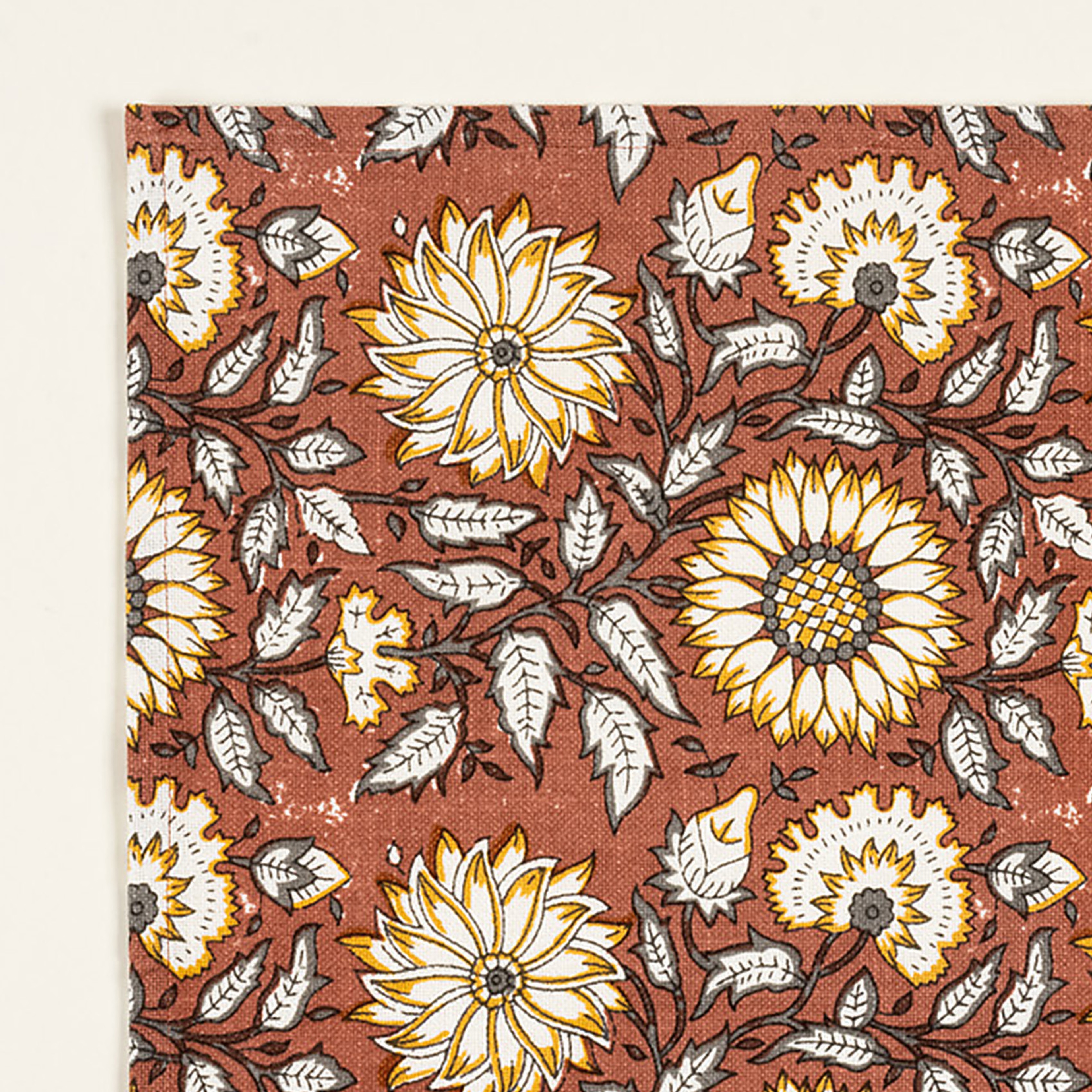 Bundı El Baskısı 2'li Pamuk %100 Pamuk Peçete 45x45 Cm Kıremıt