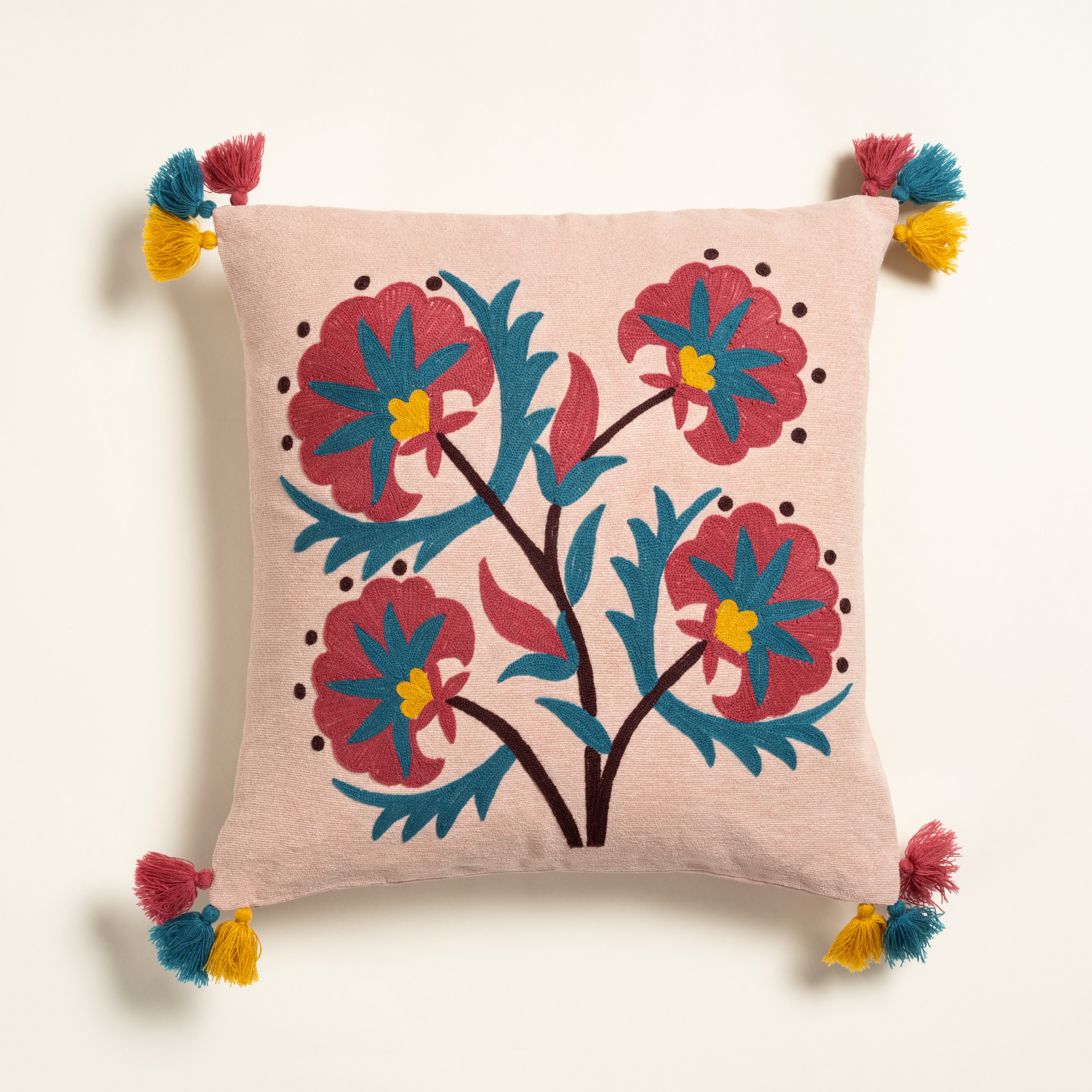Ghunı Açık Pembe Pamuk Dolgulu Kırlent 50x50 Cm