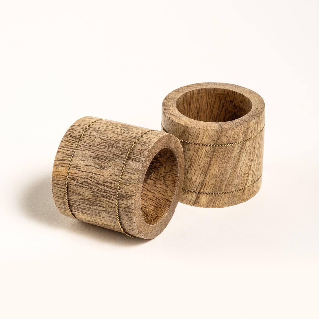 Rampur Mango Ağacı Peçete Halkası 5x5x4 Cm Natural