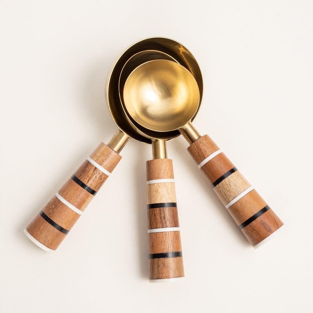 Rampur Çelik Ölçü Kaşık Seti 60x120x180 Ml Kahverengi - Altın