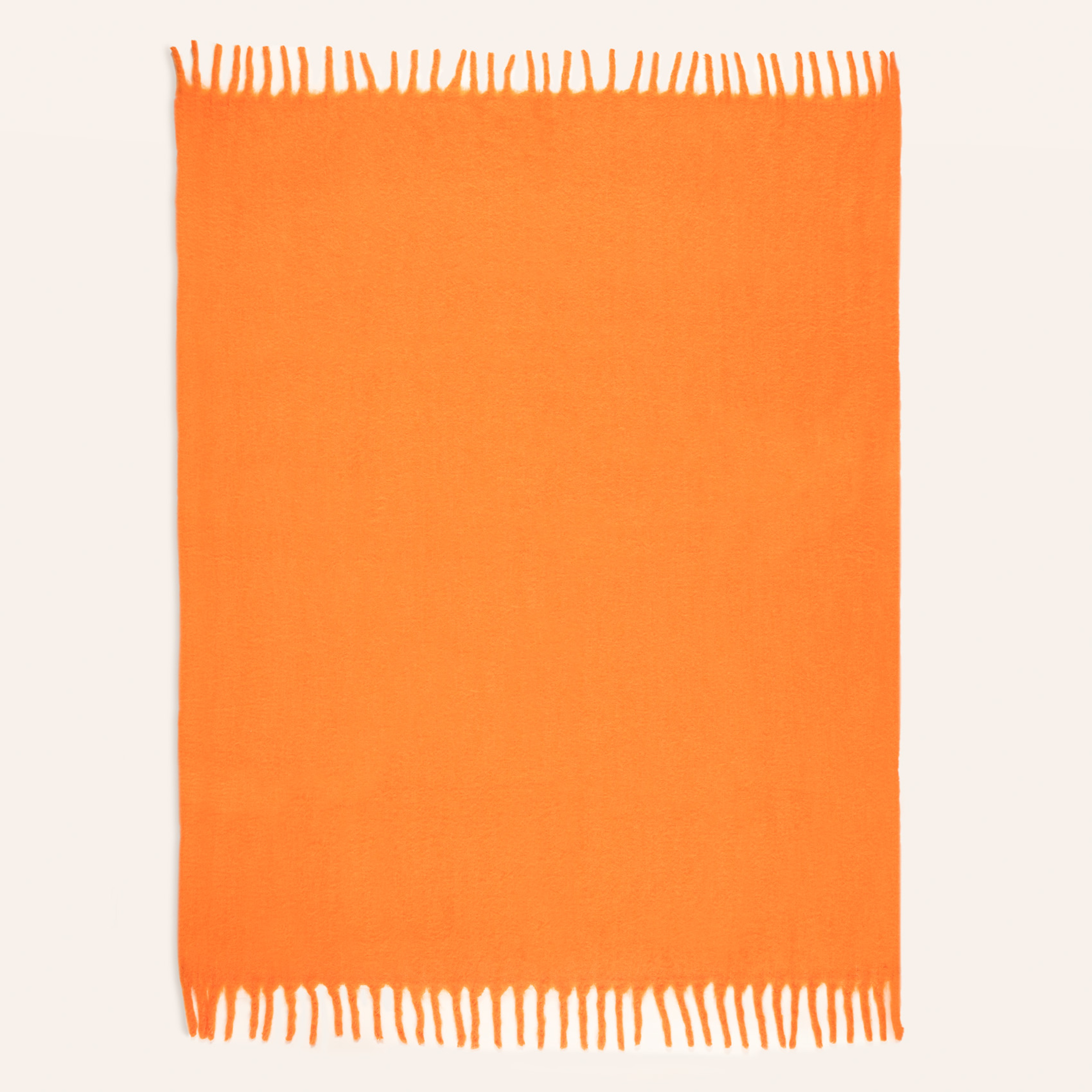 Ropar Saçaklı Akrilik Yün Akrilik Yün Koltuk Şalı 140x180 Cm Turuncu