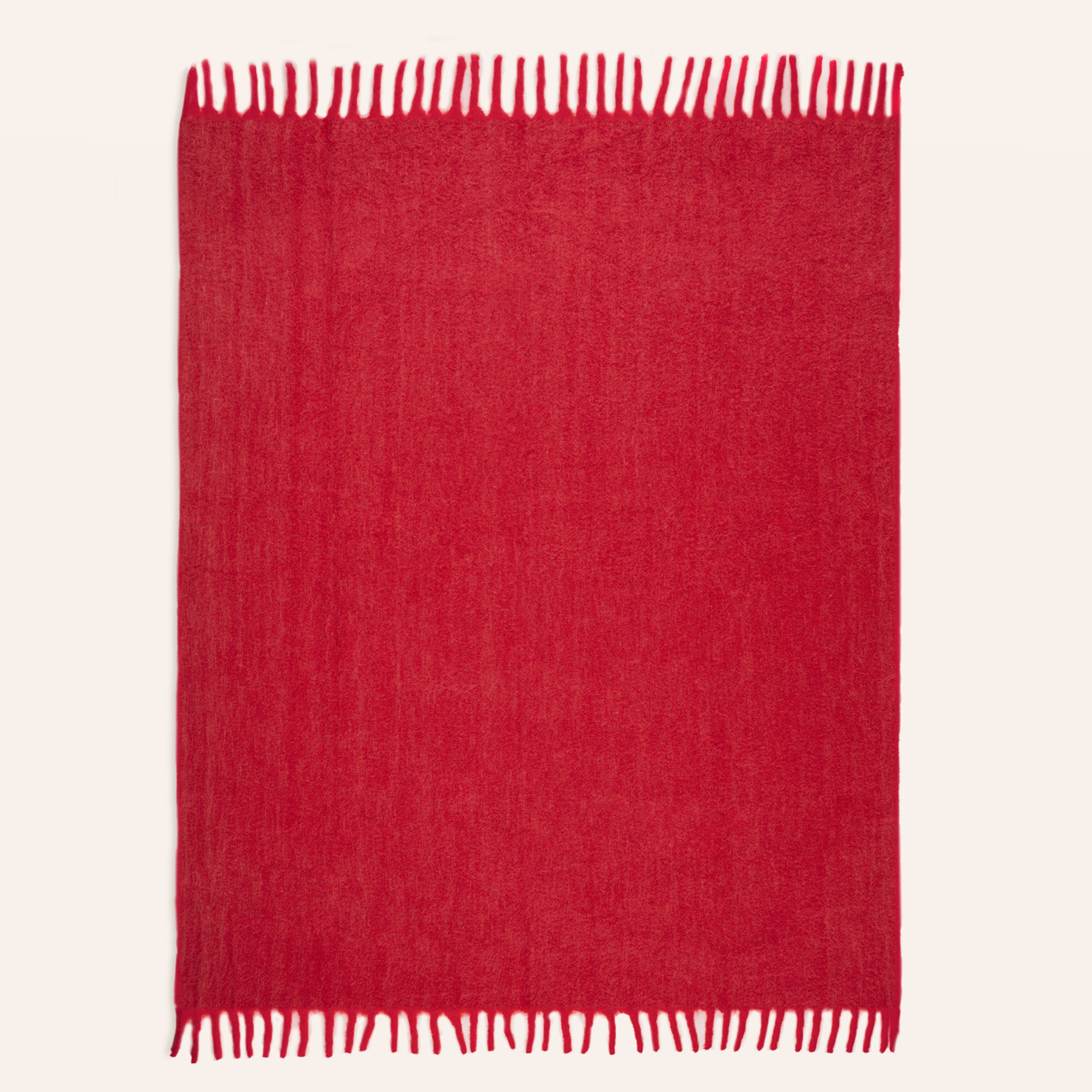Ropar Saçaklı Akrilik Yün Akrilik Yün Koltuk Şalı 140x180 Cm Fuşya