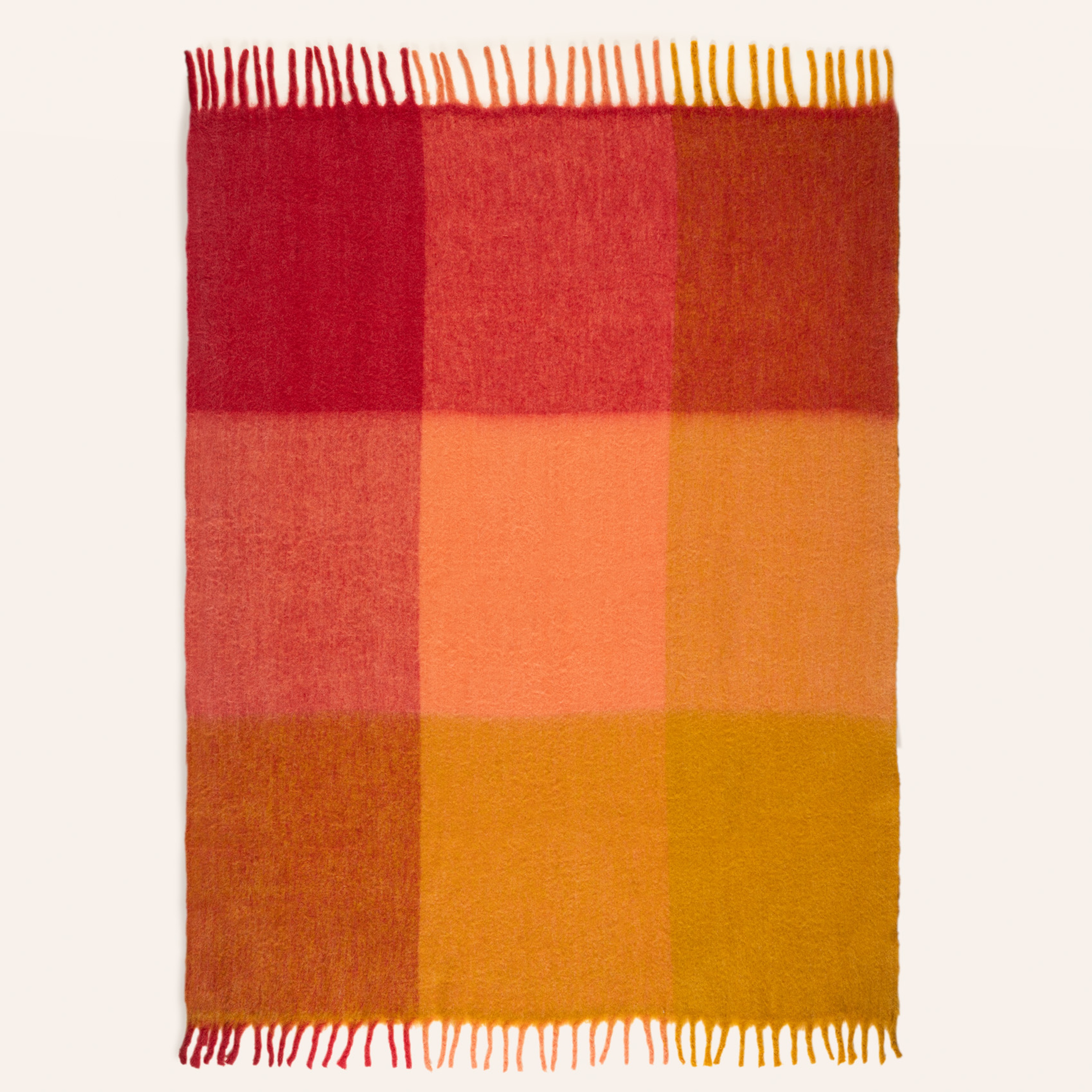 Ropar Saçaklı Ekoseli Akrilik Yün Akrilik Yün Koltuk Şalı 140x180 Cm Renkli