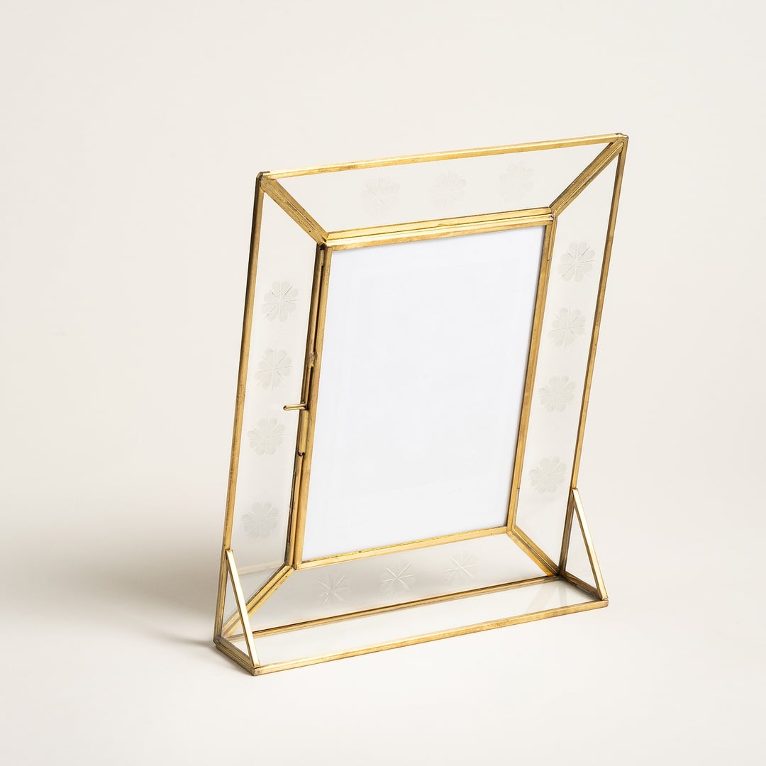 Fagu Cam Çerçeve 21x25x4 Cm Şeffaf - Altın