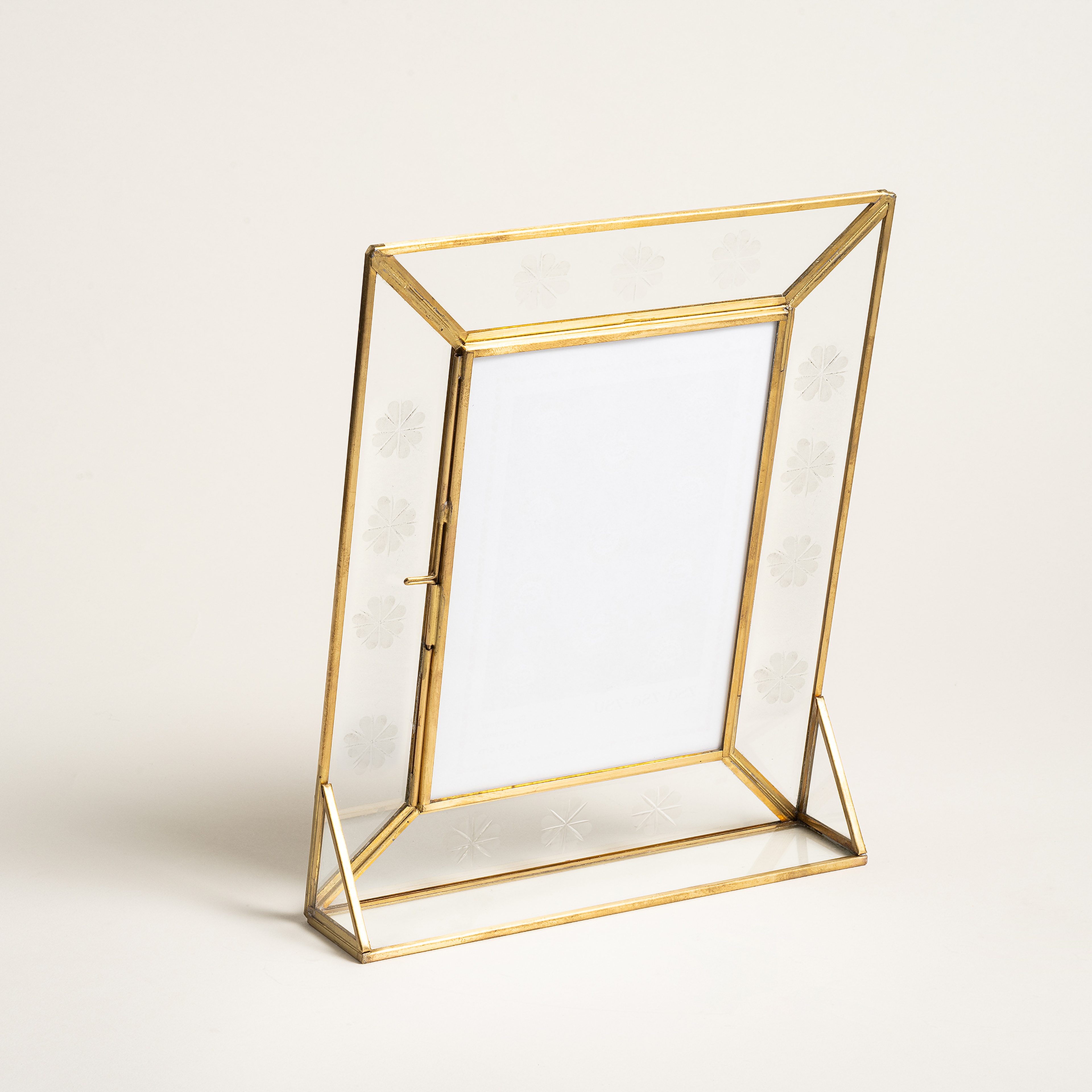 Fagu Cam Çerçeve 21x25x4 Cm Şeffaf - Altın