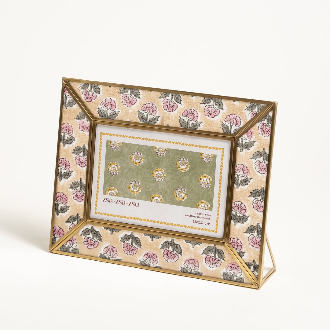 Fagu Cam Çerçeve 24x18x5 Cm Pembe - Yeşil