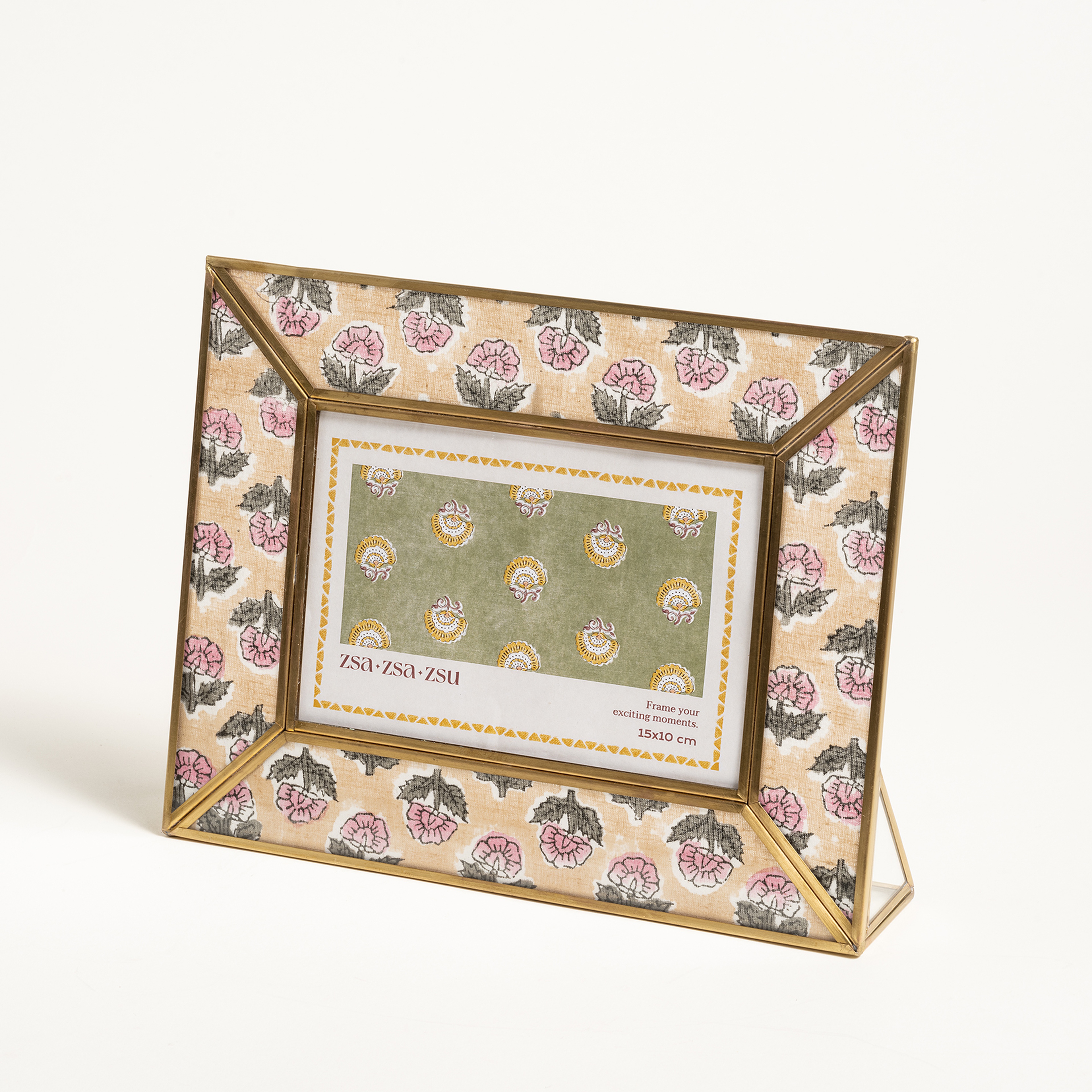 Fagu Cam Çerçeve 24x18x5 Cm Pembe - Yeşil