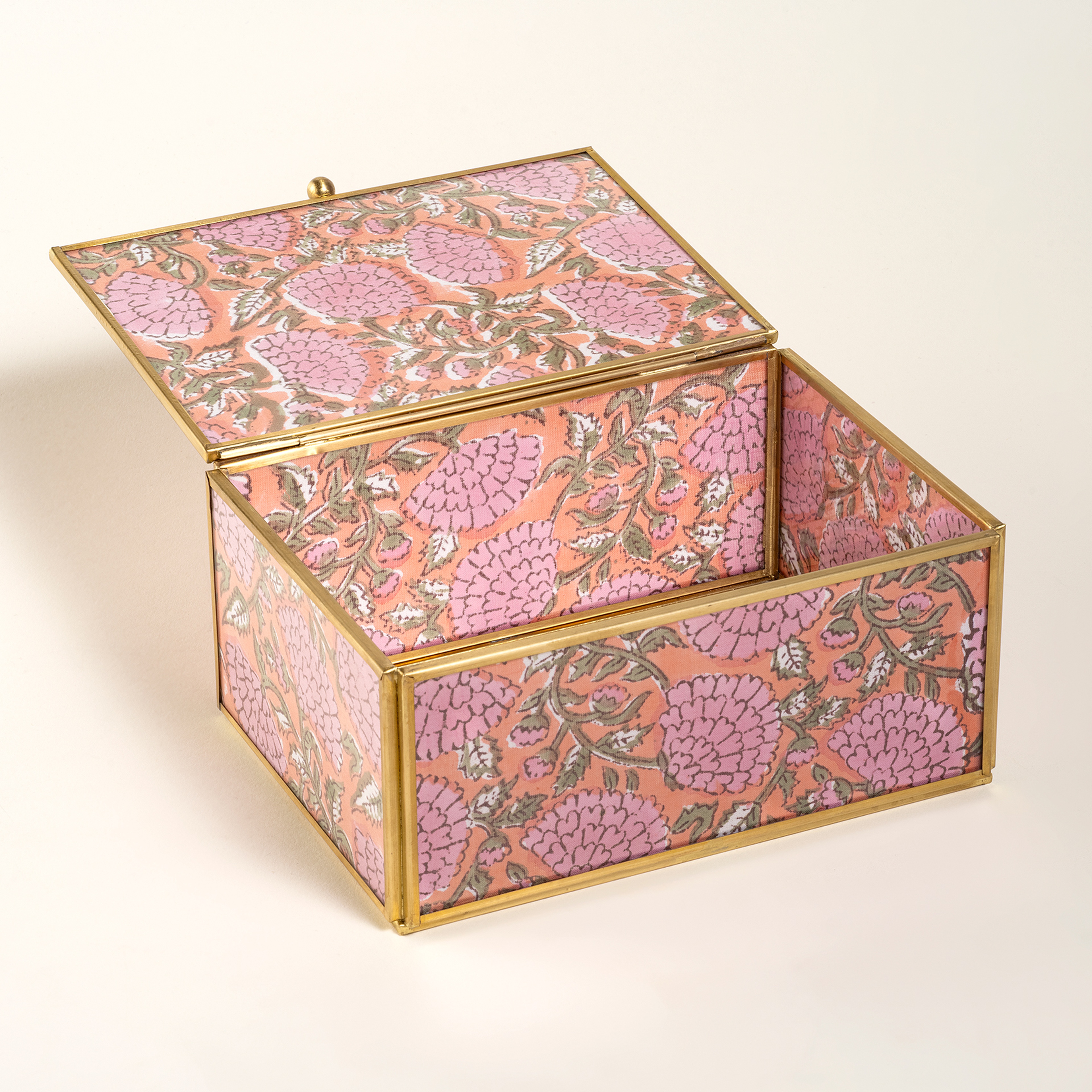 Fagu Cam Dekoratif Kutu 19x14x9 Cm Pembe