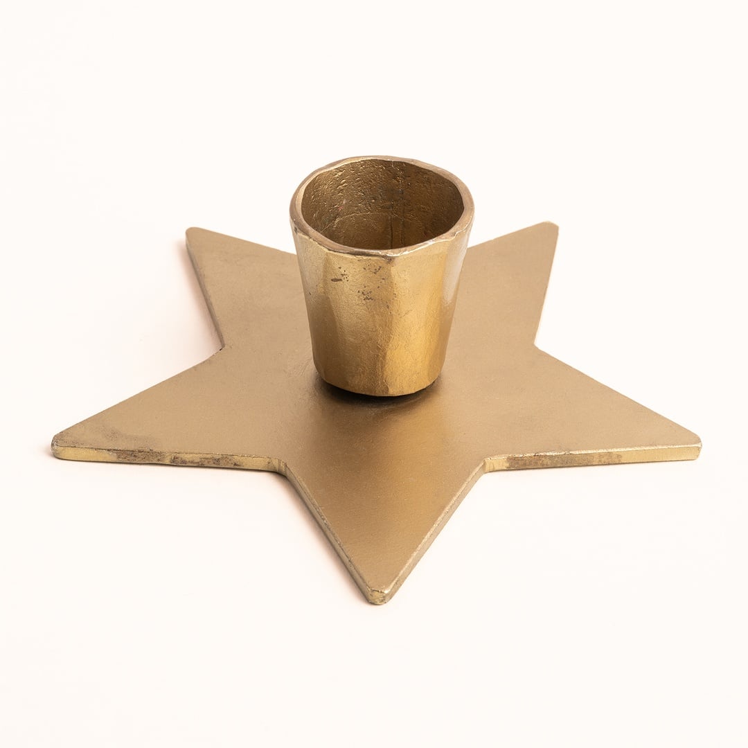 Lotus Metal Şamdan 11x4 Cm Mat Altın